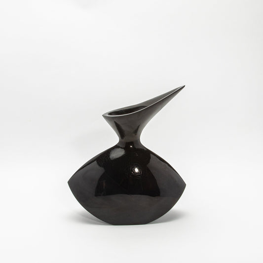 Sculptural Vase in Black Shell by R&Y Augousti