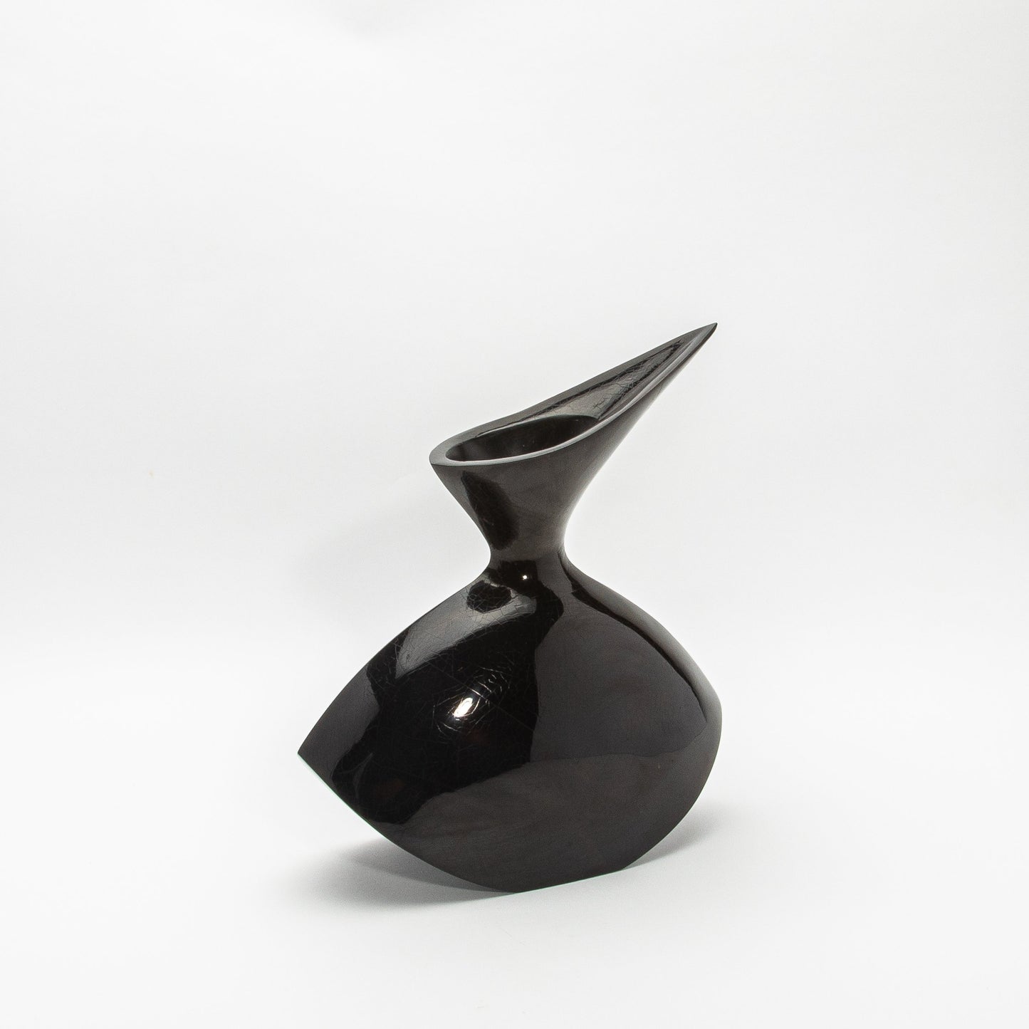 Sculptural Vase in Black Shell by R&Y Augousti