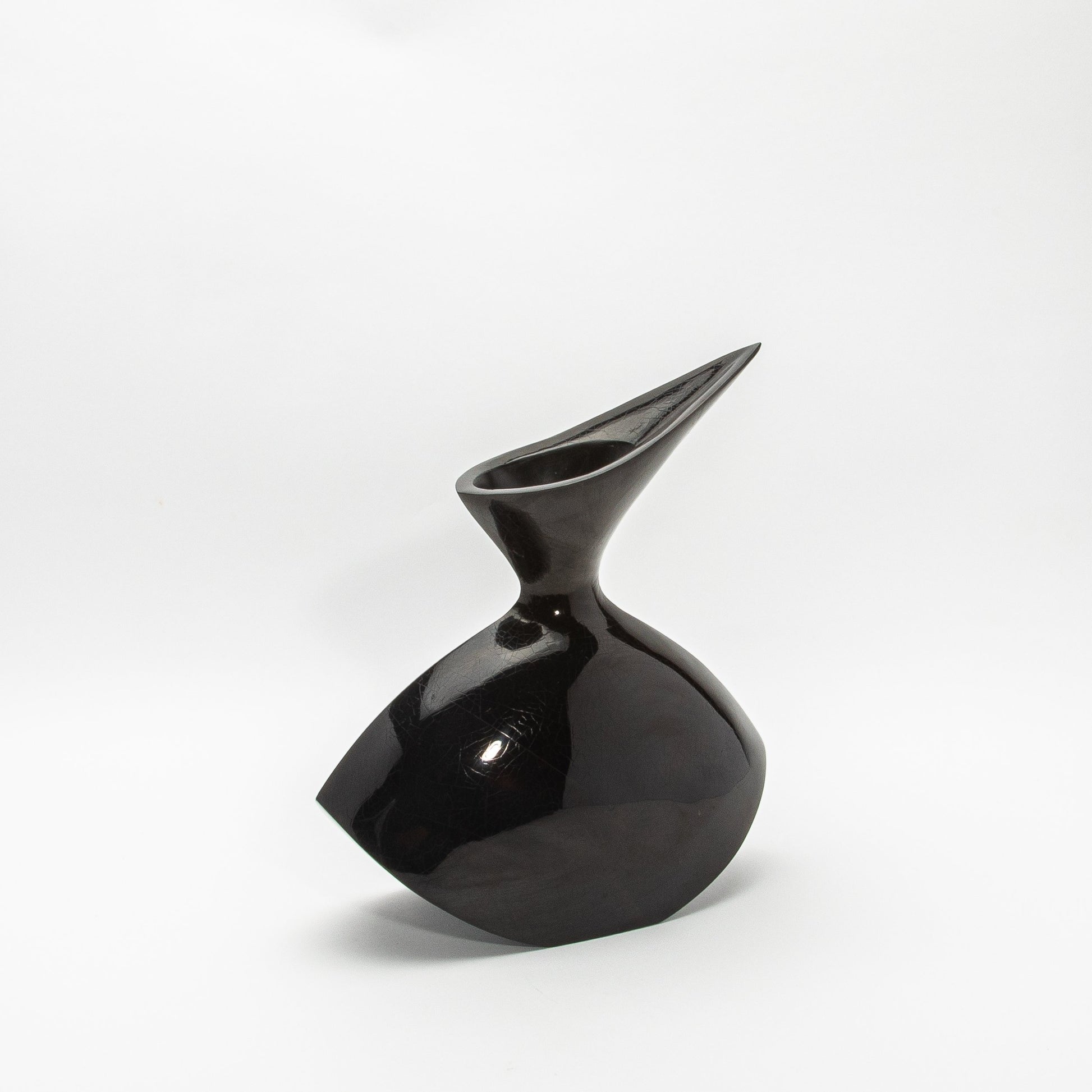 Sculptural Vase in Black Shell by R&Y Augousti