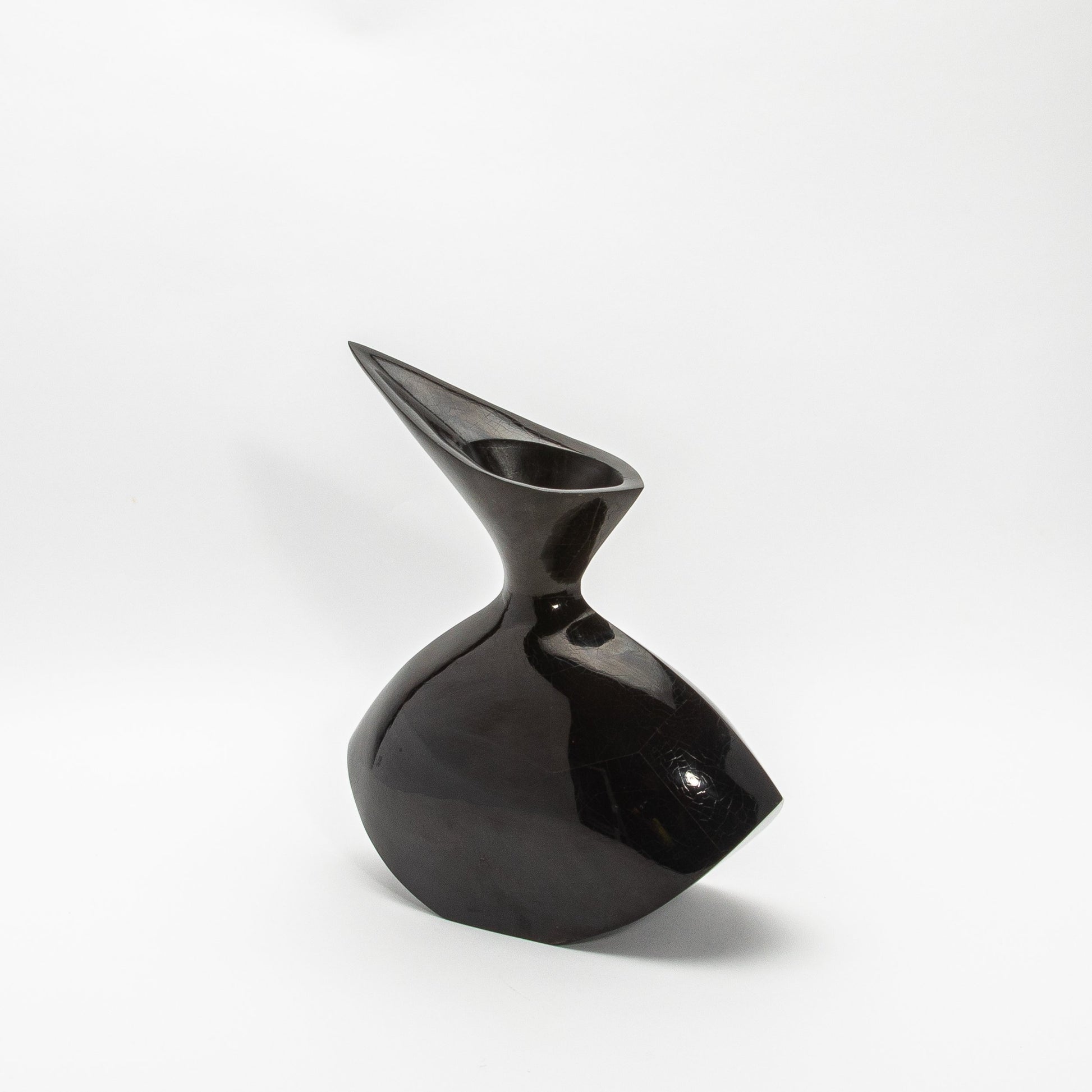 Sculptural Vase in Black Shell by R&Y Augousti