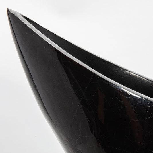 Sculptural Vase in Black Shell by R&Y Augousti