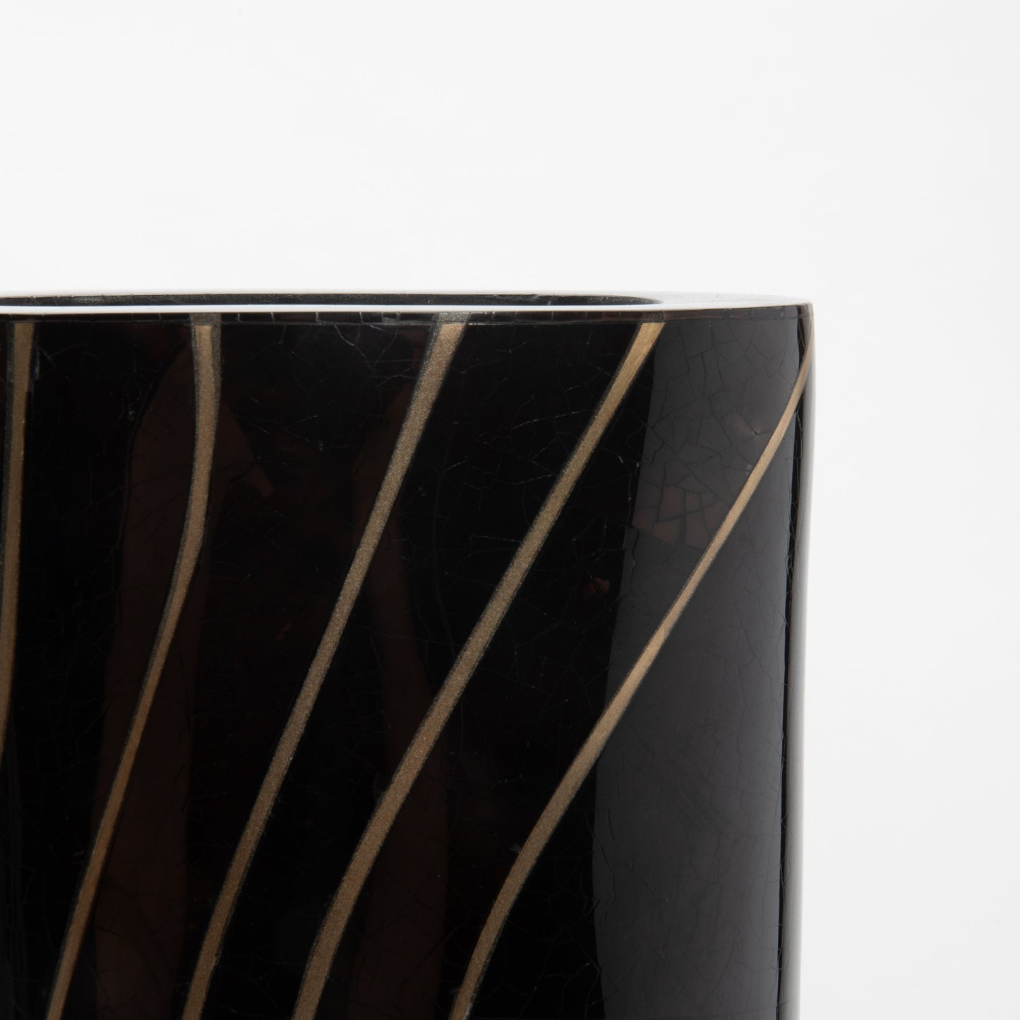 Vase in Black Shell with Brass by KIFU Paris