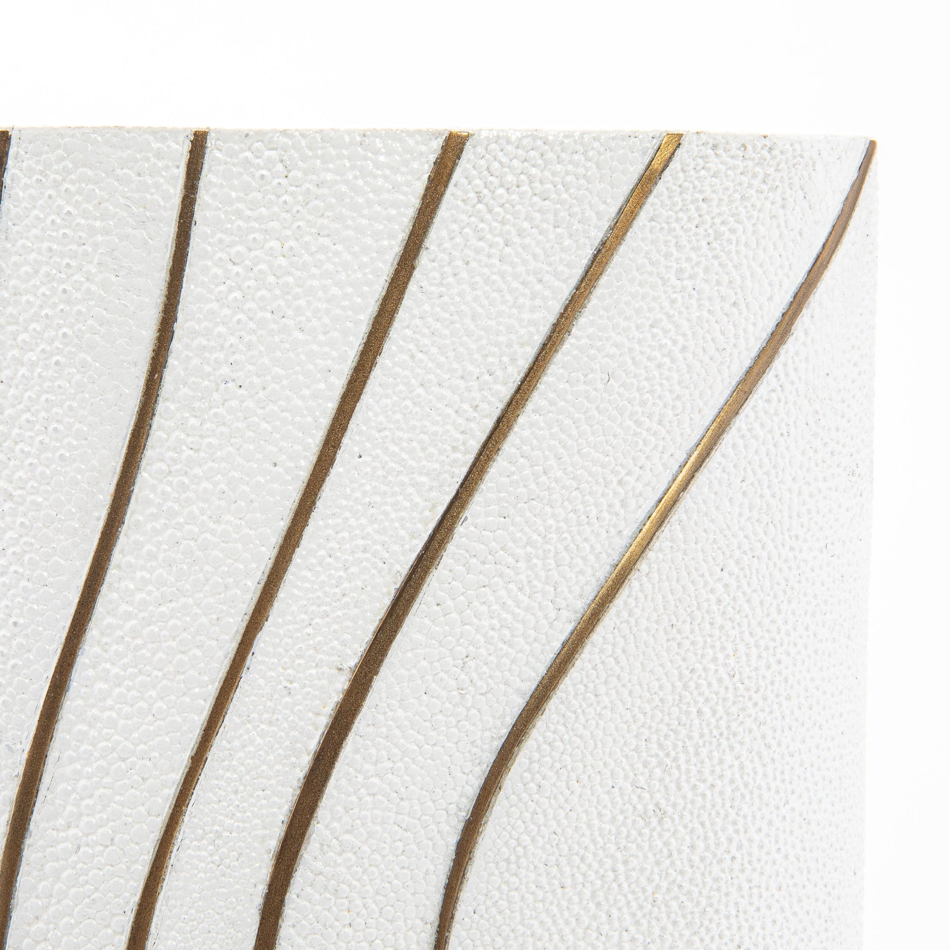 Vase in White Shagreen with Brass by KIFU Paris