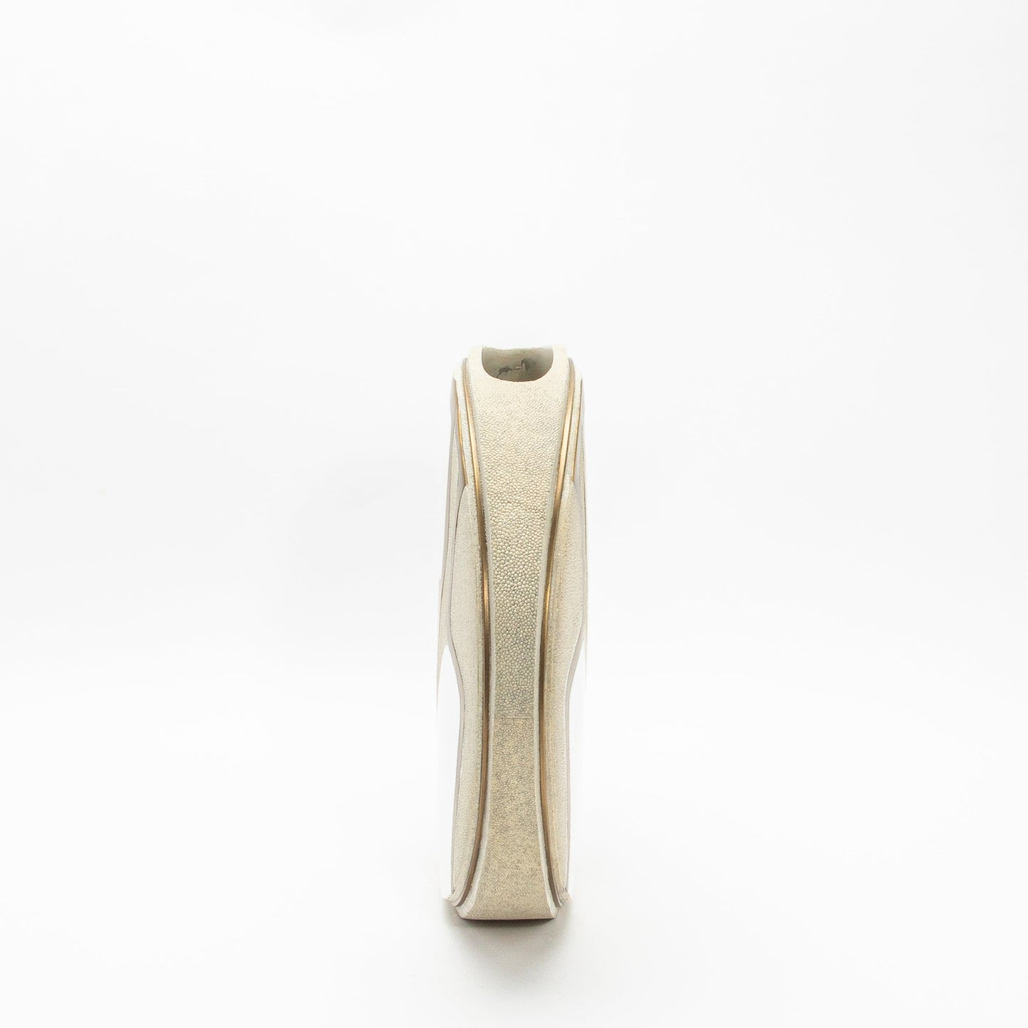 Vase in Cream Shagreen, Mother of Pearl, and Brass by R&Y Augousti
