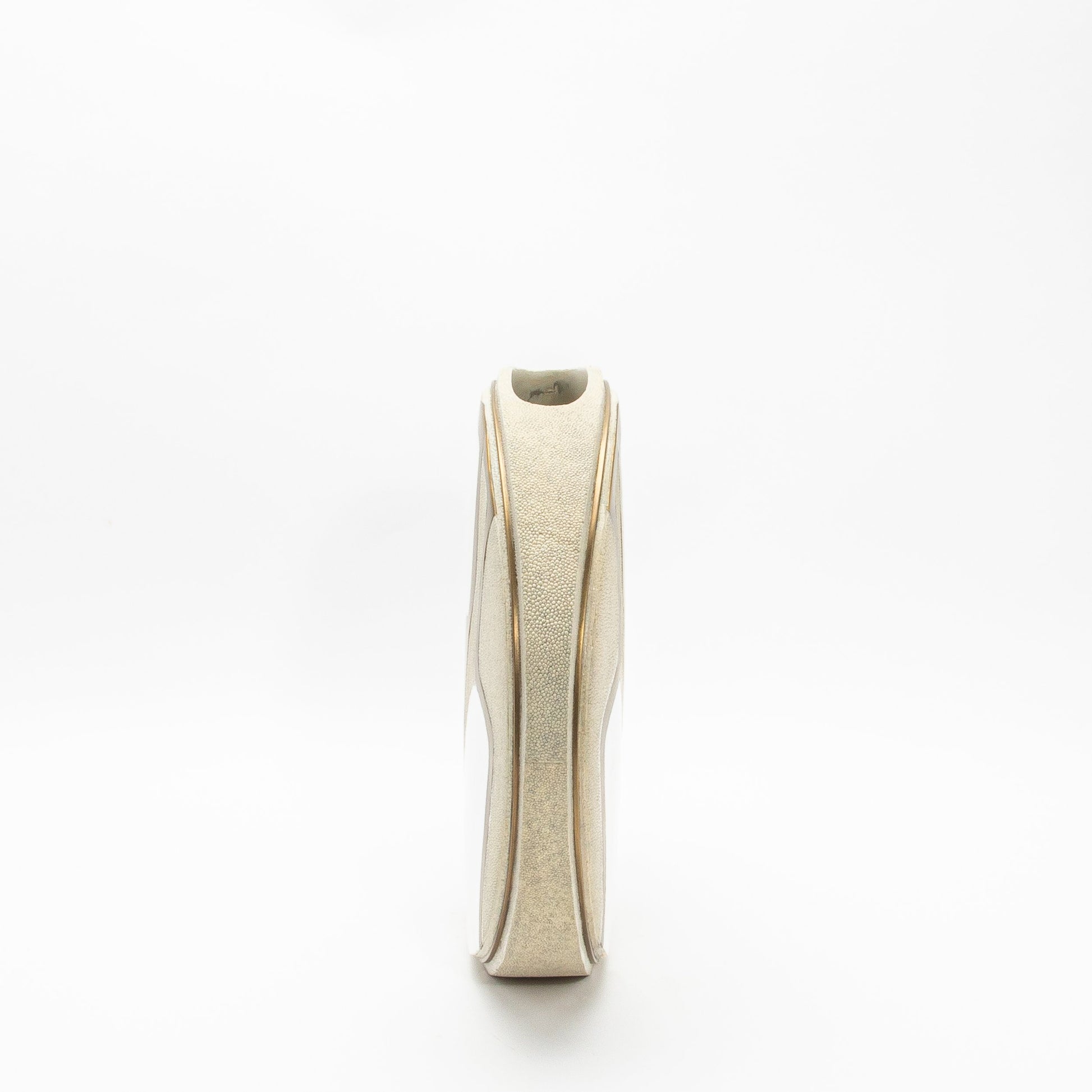 Vase in Cream Shagreen, Mother of Pearl, and Brass by R&Y Augousti