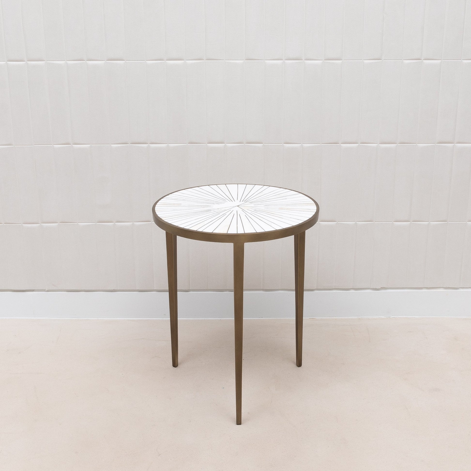 Sunburst Shagreen and Mother of Pearl Side Table by R&Y Augousti