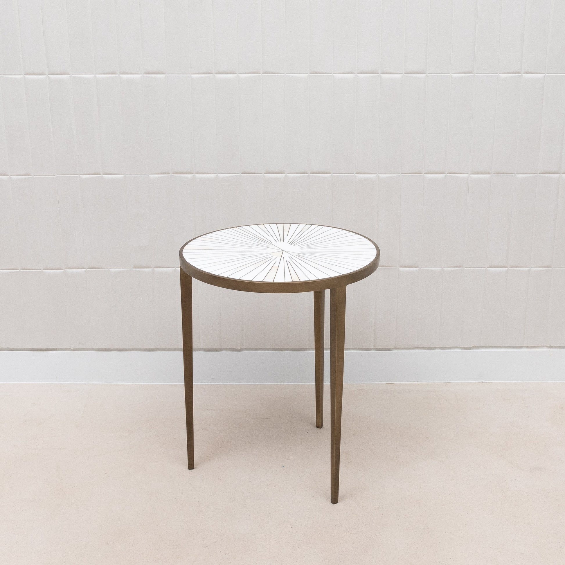 Sunburst Shagreen and Mother of Pearl Side Table by R&Y Augousti