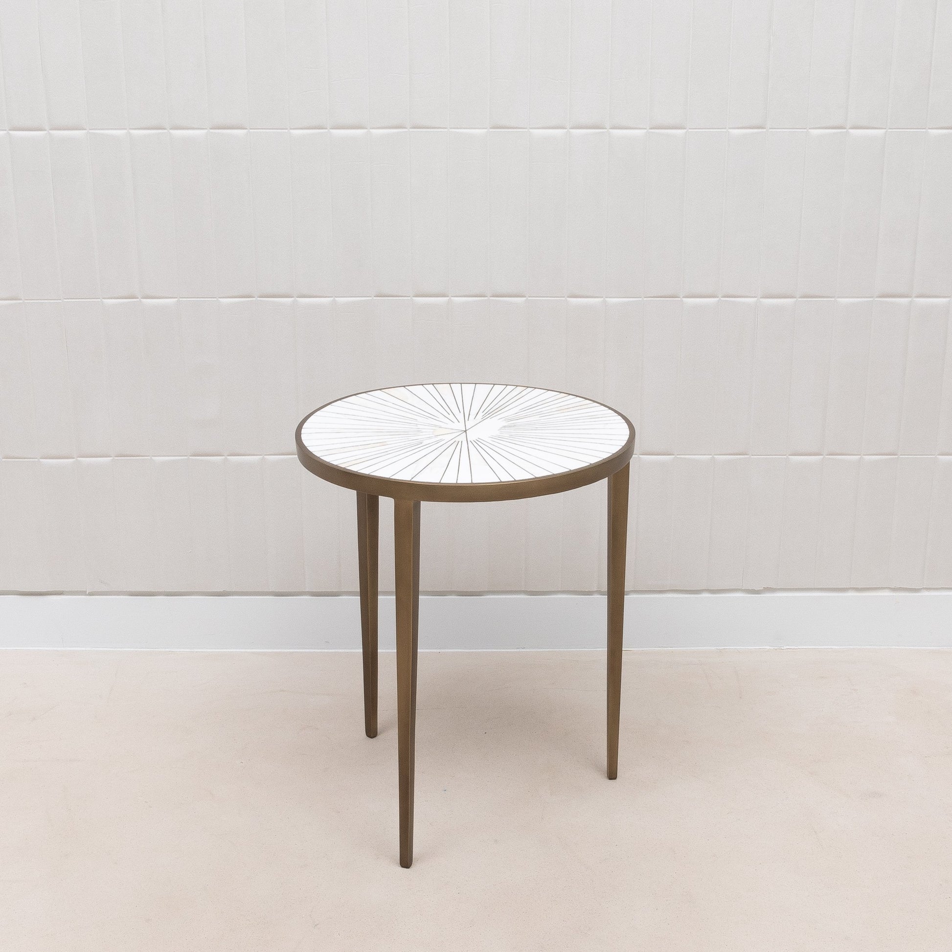 Sunburst Shagreen and Mother of Pearl Side Table by R&Y Augousti