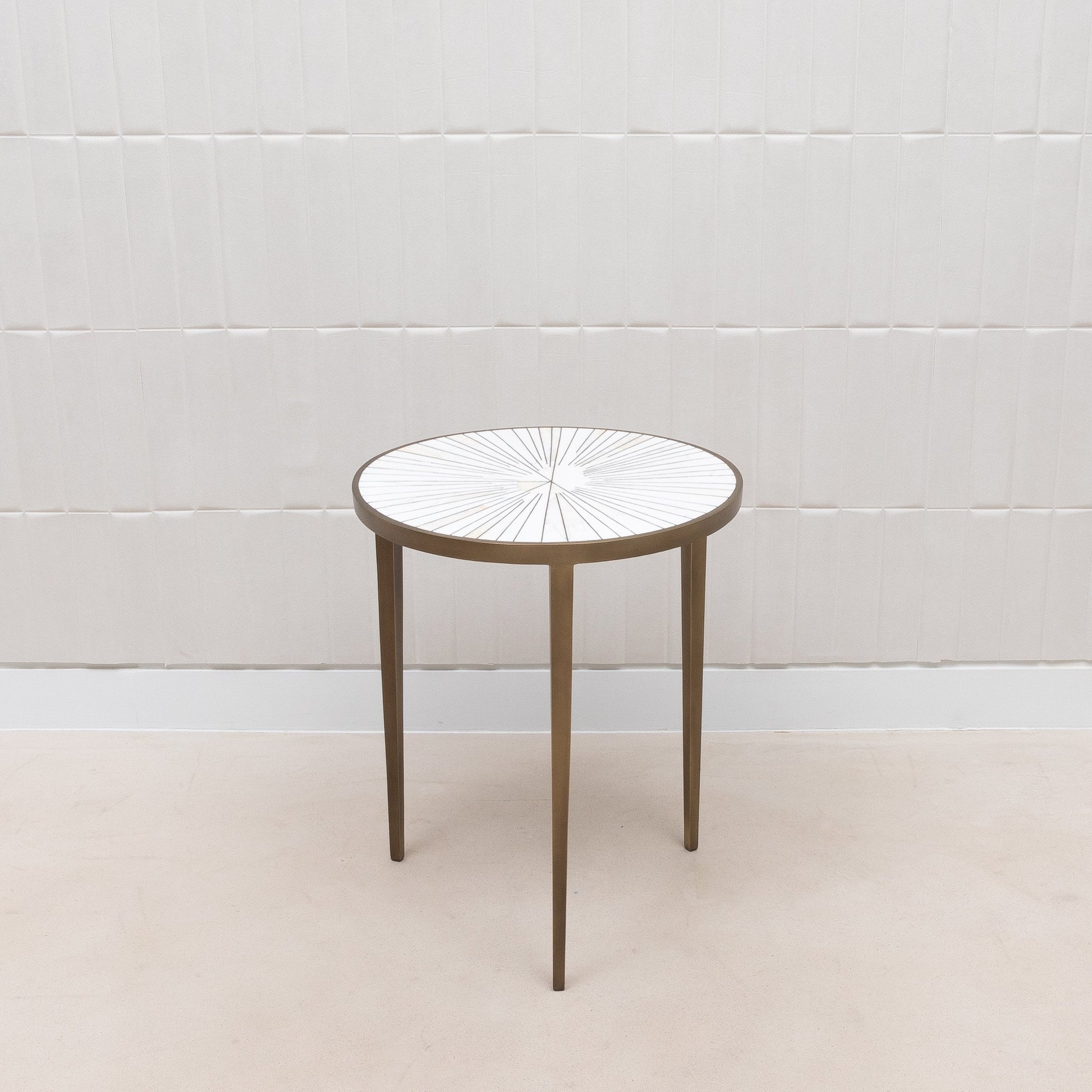 Sunburst Shagreen and Mother of Pearl Side Table by R&Y Augousti
