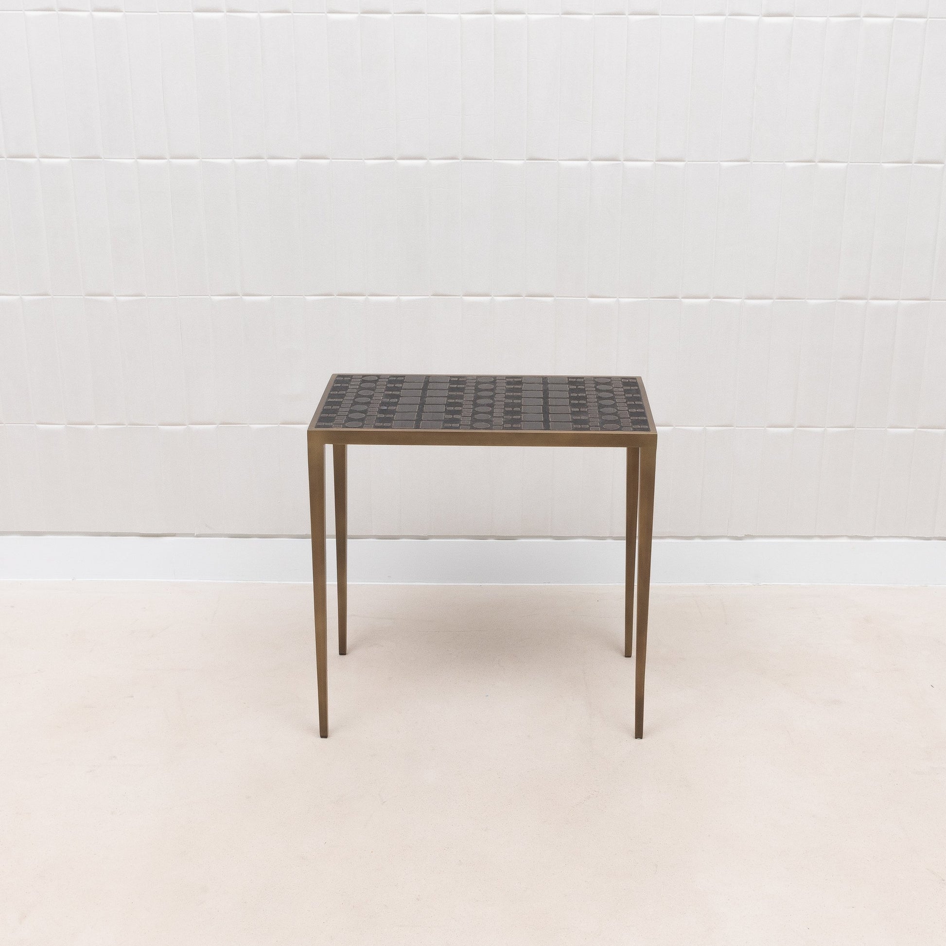 Set of 3 Nesting Tables in Black Shagreen and Pen Shell by R&Y Augousti