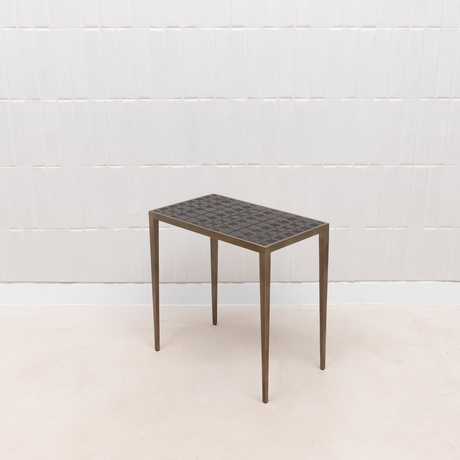 Set of 3 Nesting Tables in Black Shagreen and Pen Shell by R&Y Augousti