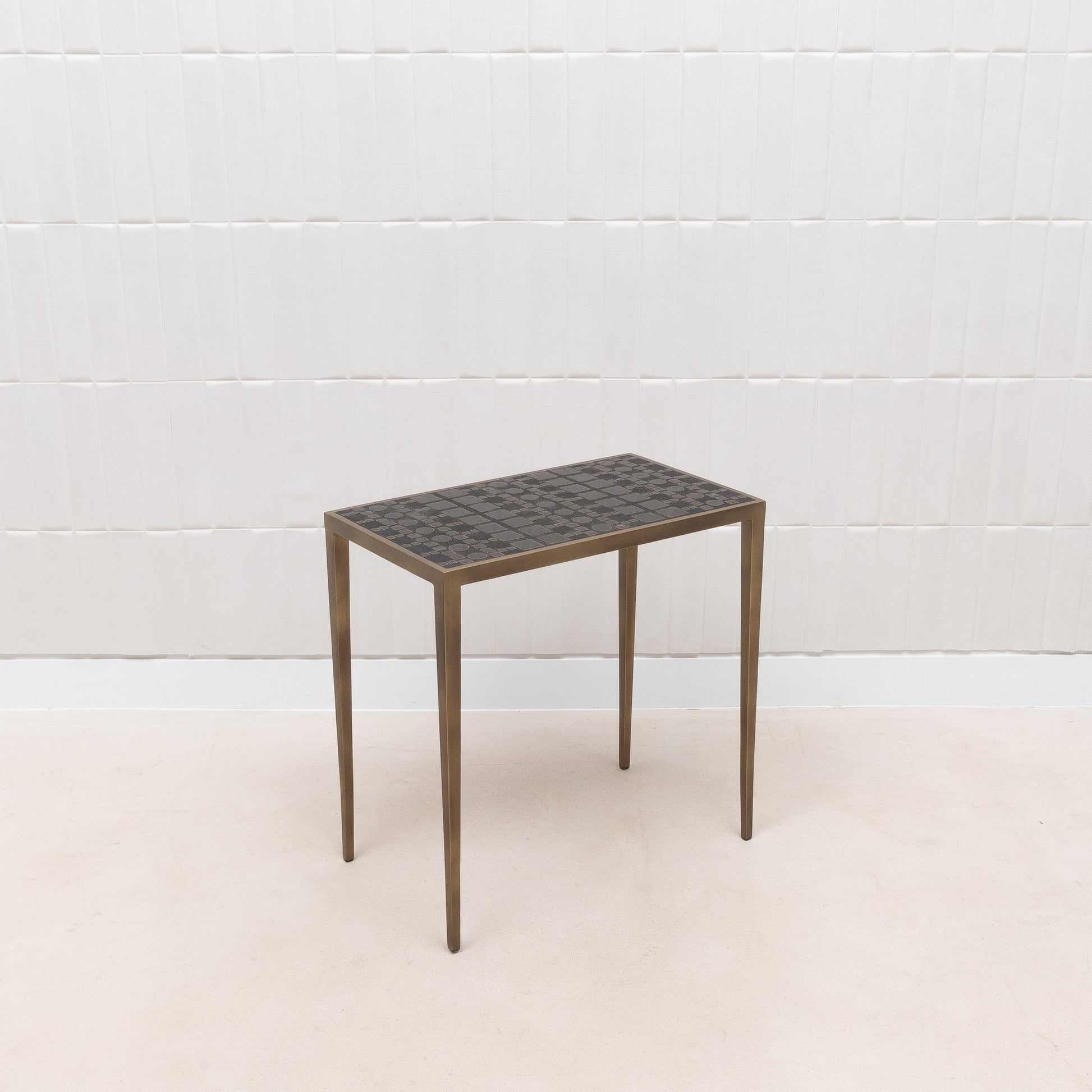Set of 3 Nesting Tables in Black Shagreen and Pen Shell by R&Y Augousti