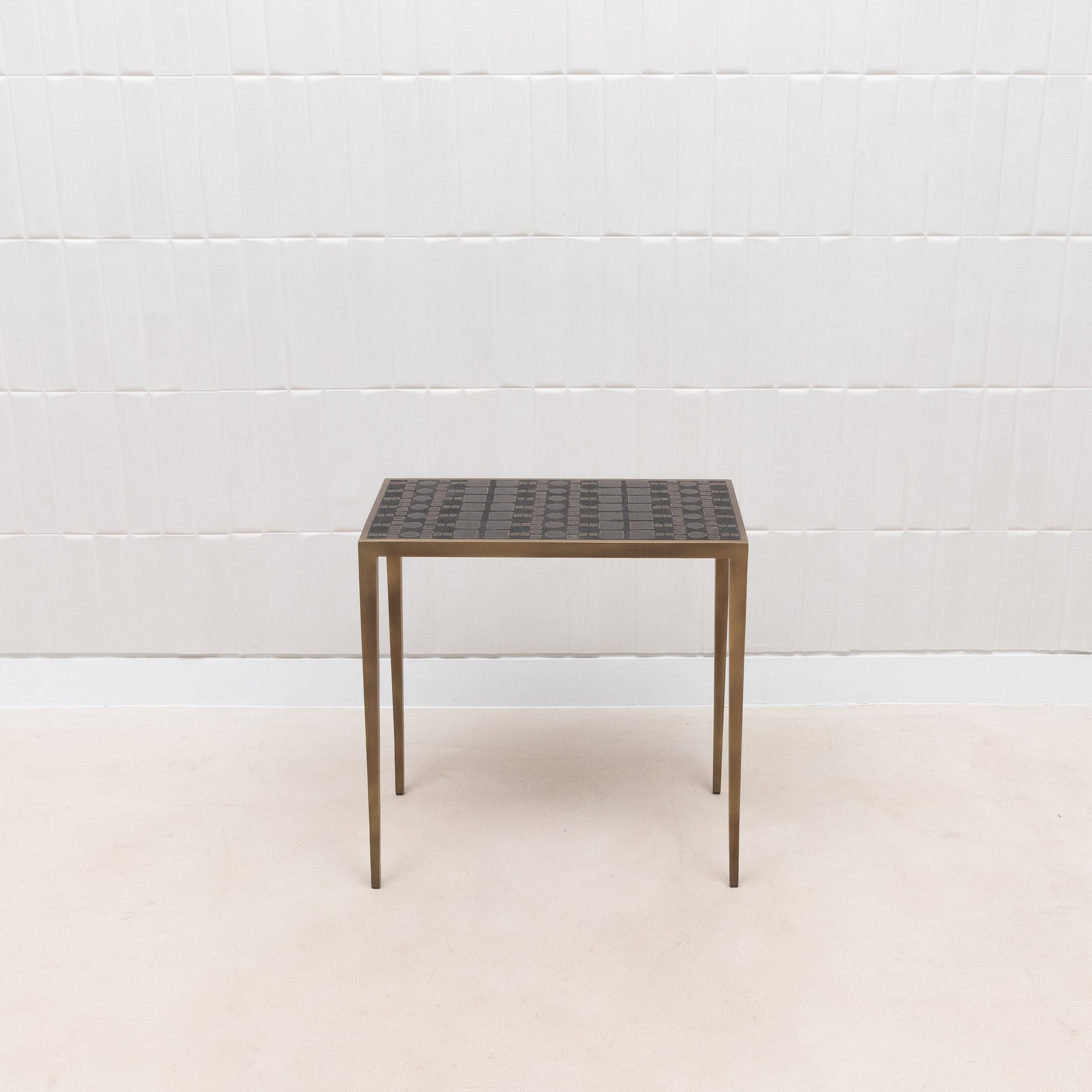 Set of 3 Nesting Tables in Black Shagreen and Pen Shell by R&Y Augousti