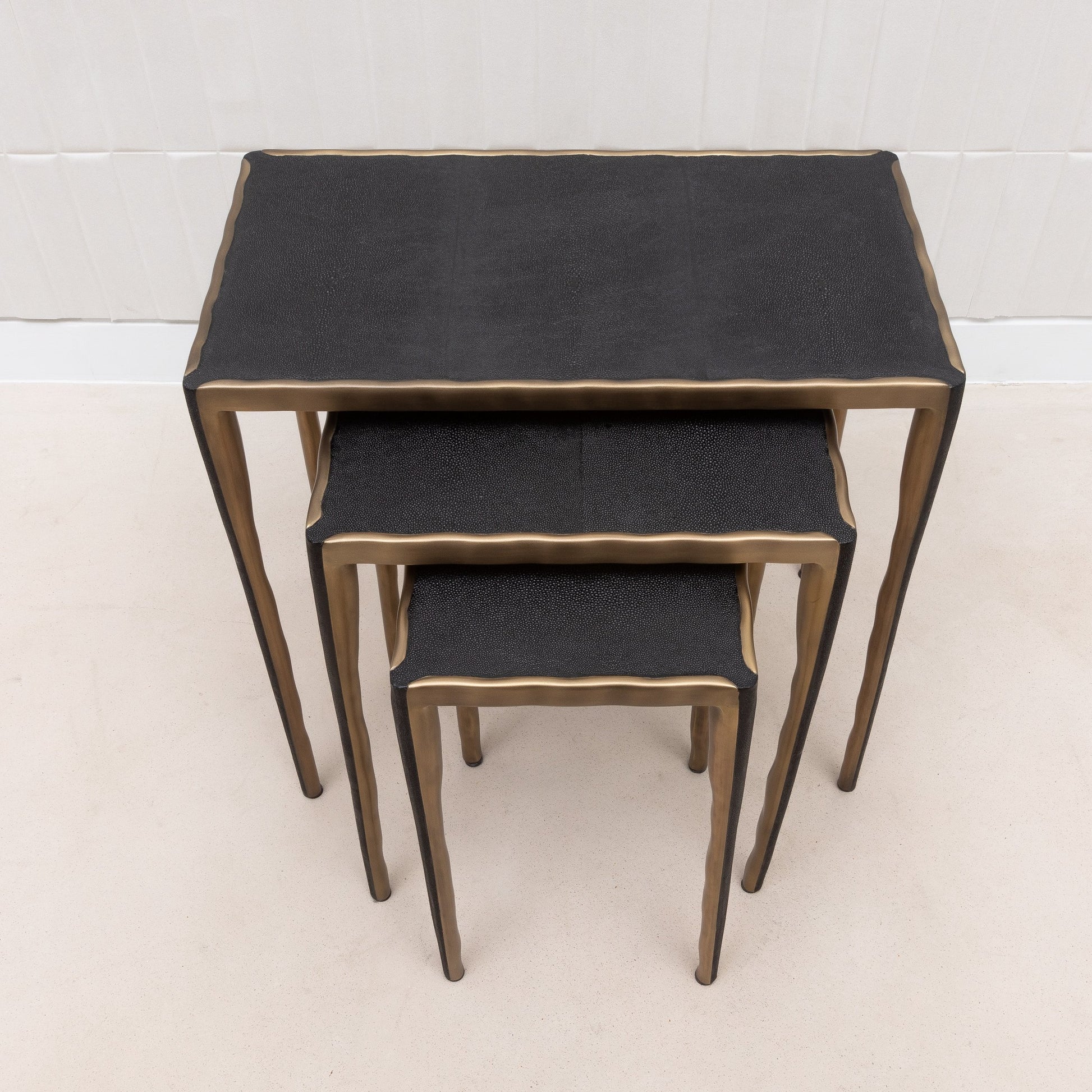 Set of Nesting Tables in Shagreen by R&Y Augousti