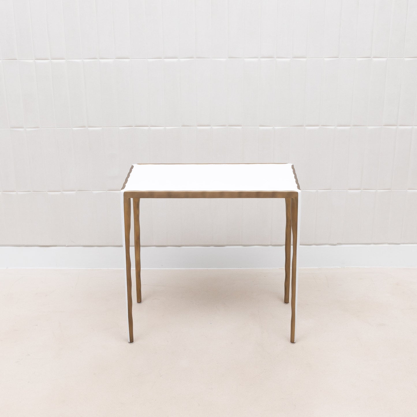 Set of Nesting Tables in White Shagreen with Bronze Patina Brass by R&Y Augousti