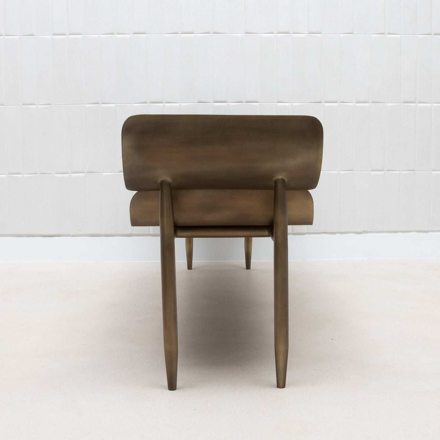 Bench in Black Shagreen with Bronze Patina Brass by Kifu Paris