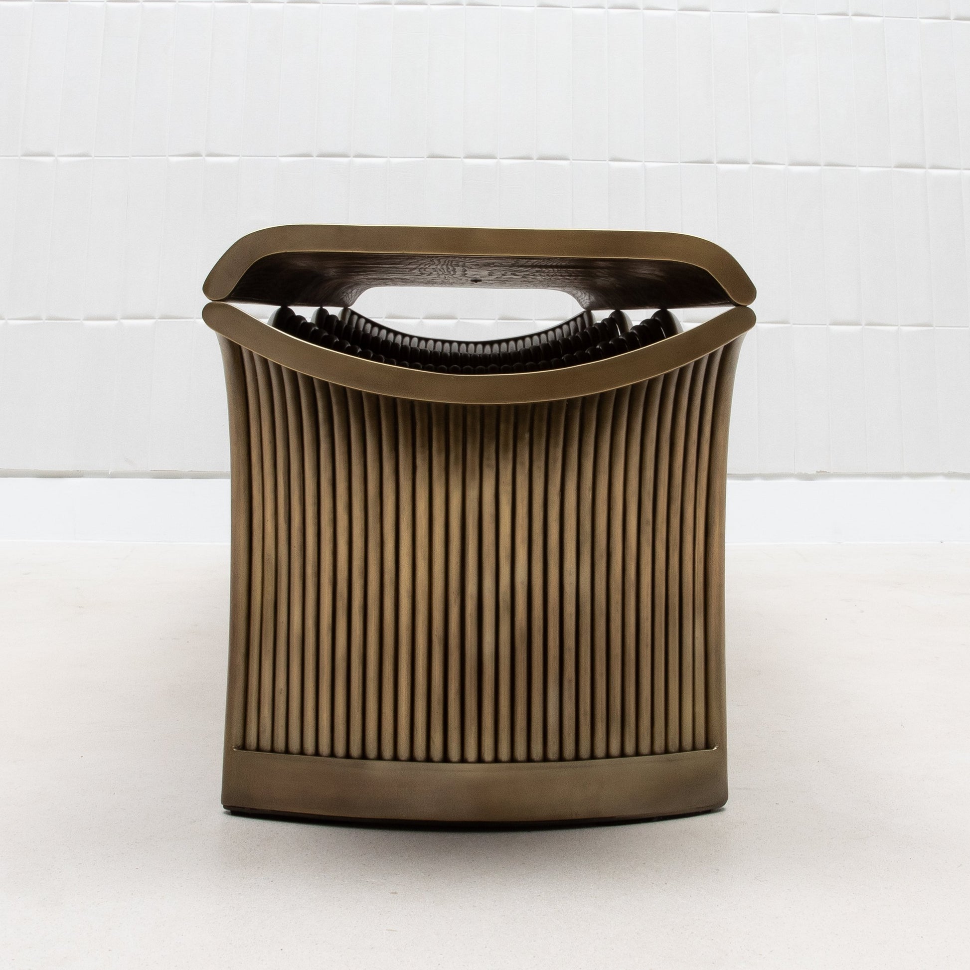 Nymphea Bench in Black Oak with Brass by R&Y Augousti