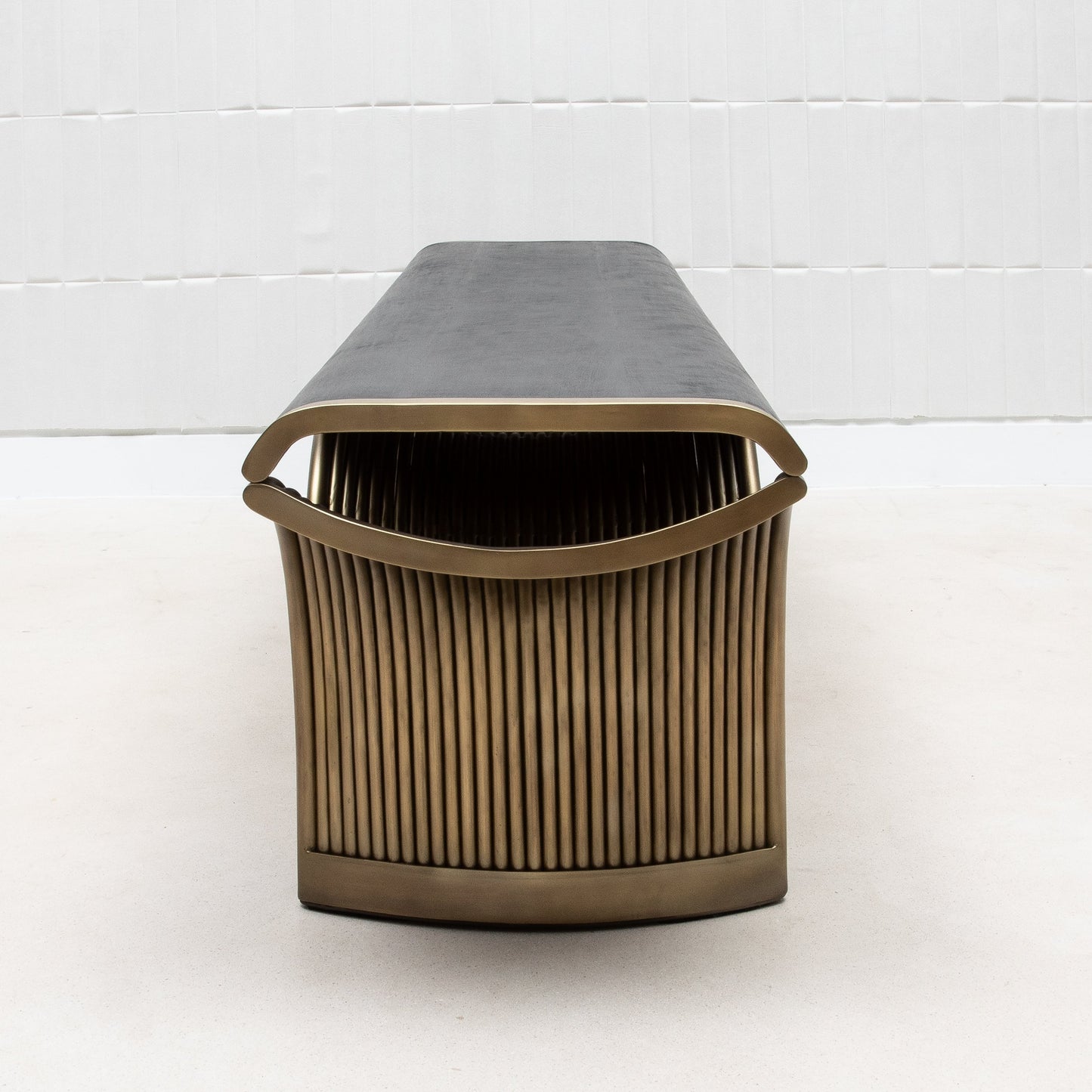 Nymphea Bench in Black Oak with Brass by R&Y Augousti