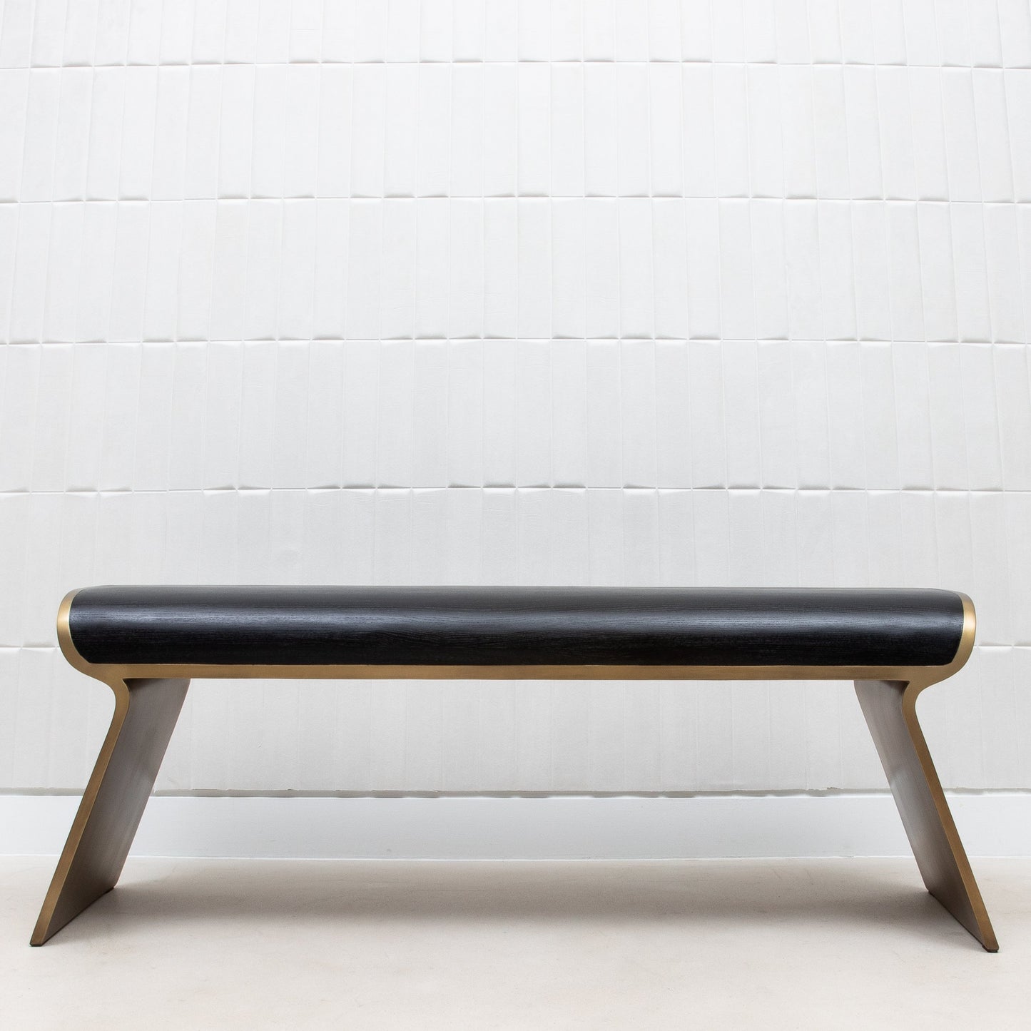 Dandy Bench in Black Oak with Brass by Kifu Paris