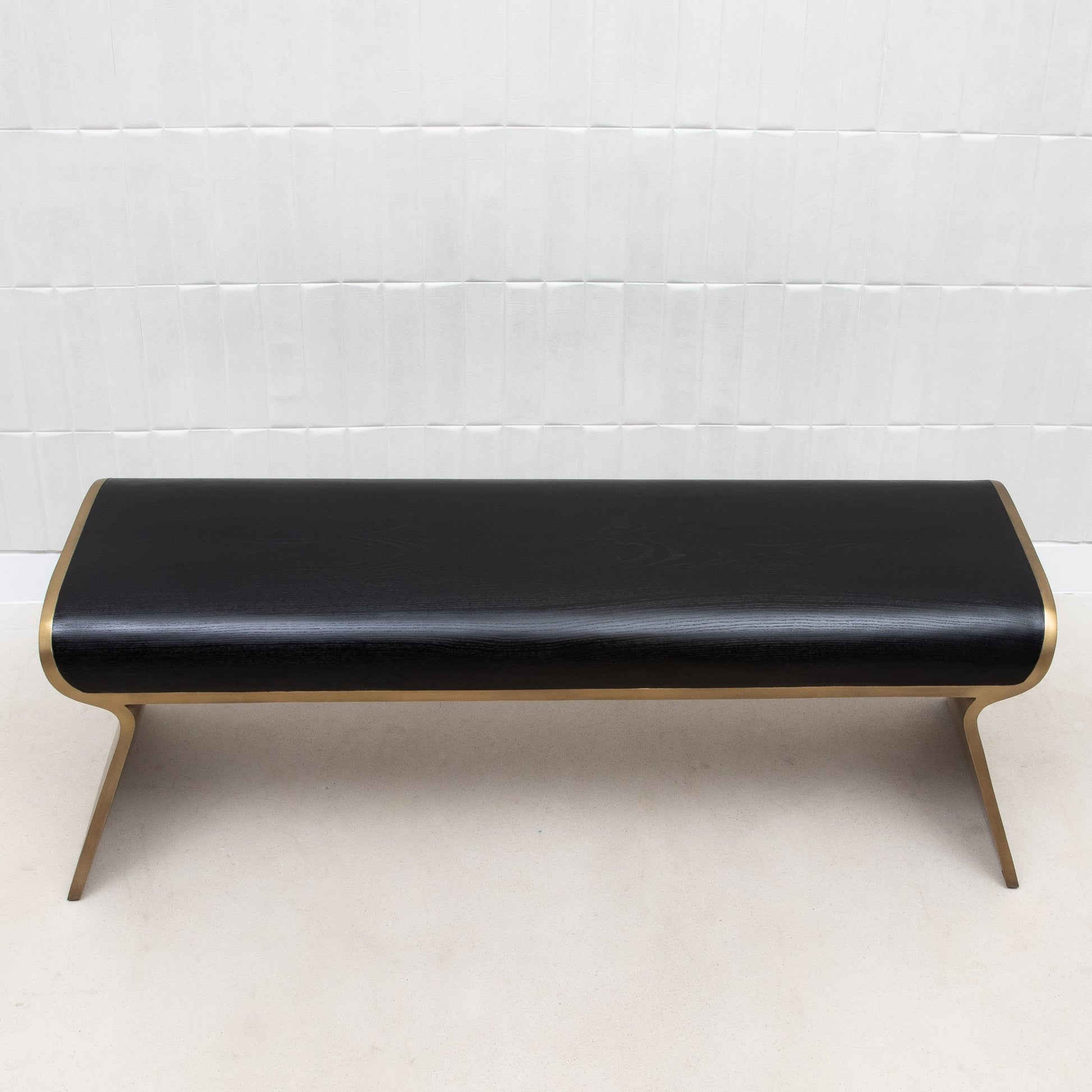 Dandy Bench in Black Oak with Brass by Kifu Paris
