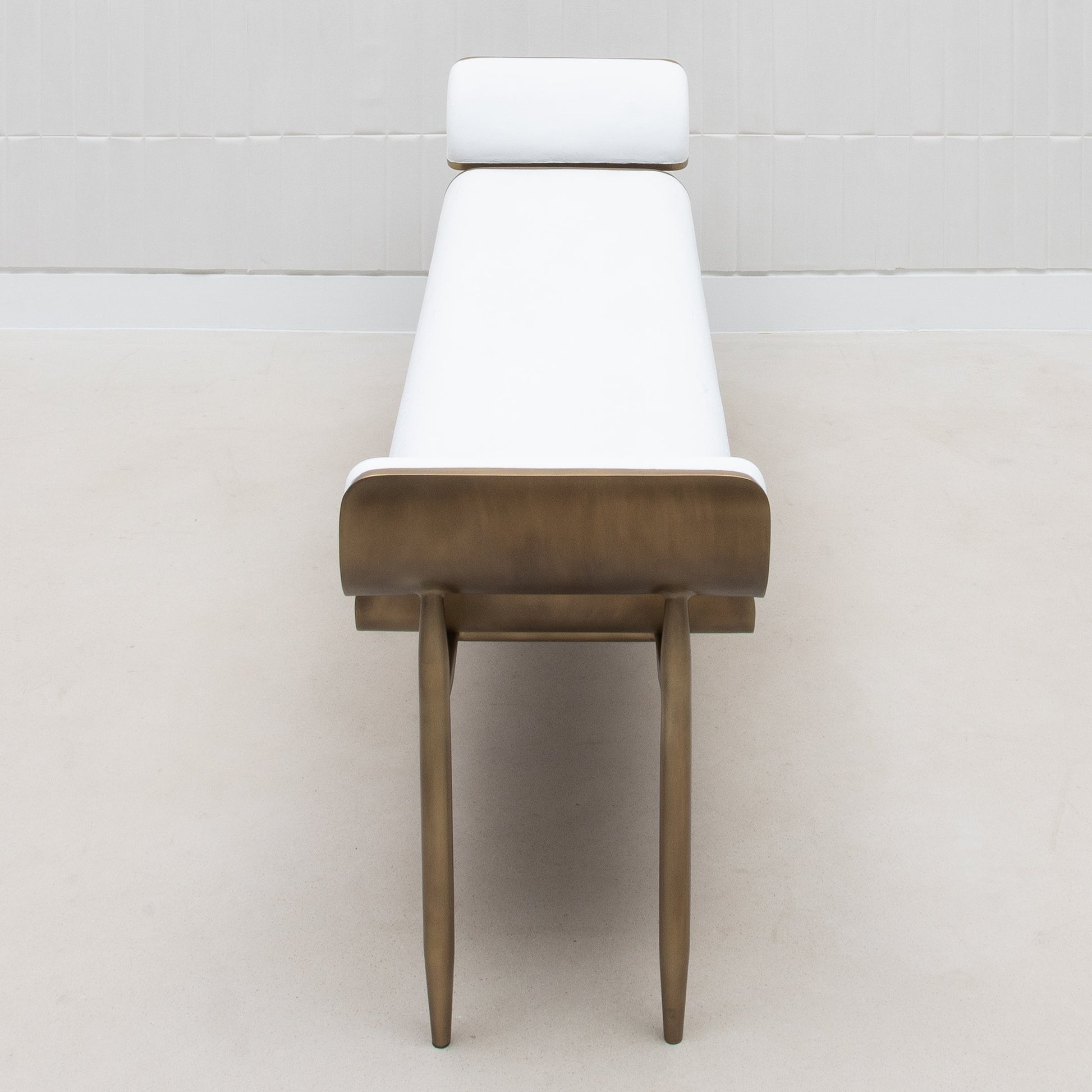Dandy Day Bench in White Shagreen with Brass by Kifu Paris