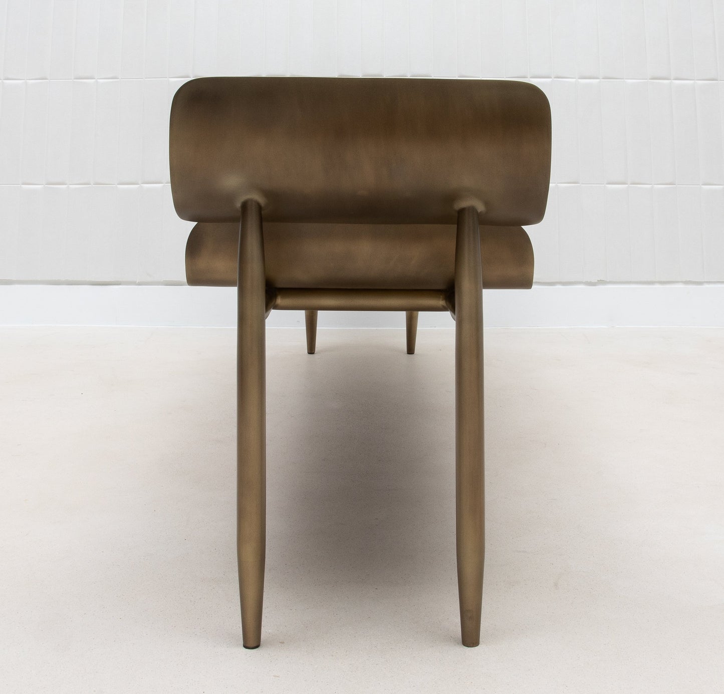 Dandy Day Bench in White Shagreen with Brass by Kifu Paris