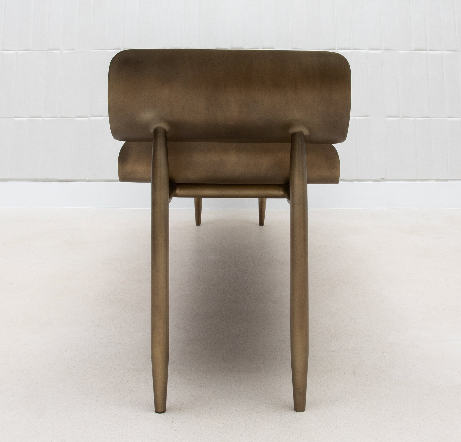 Dandy Day Bench in White Shagreen with Brass by Kifu Paris