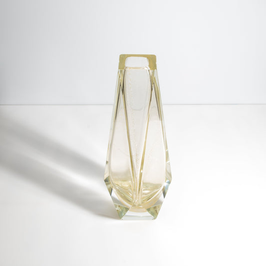 Murano Goccia Vase in Clear with 24-Karat Gold Flecks