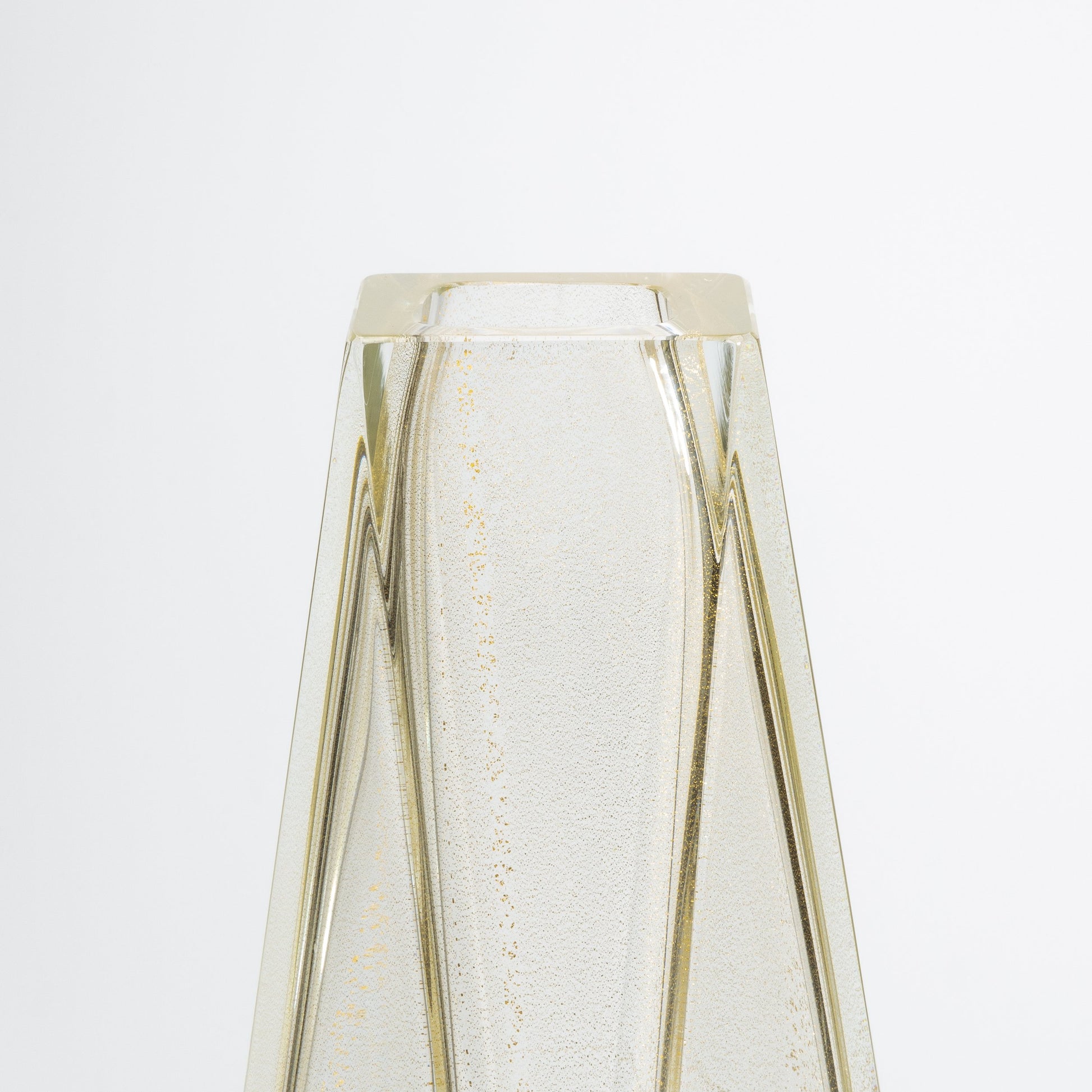 Murano Goccia Vase in Clear with 24-Karat Gold Flecks