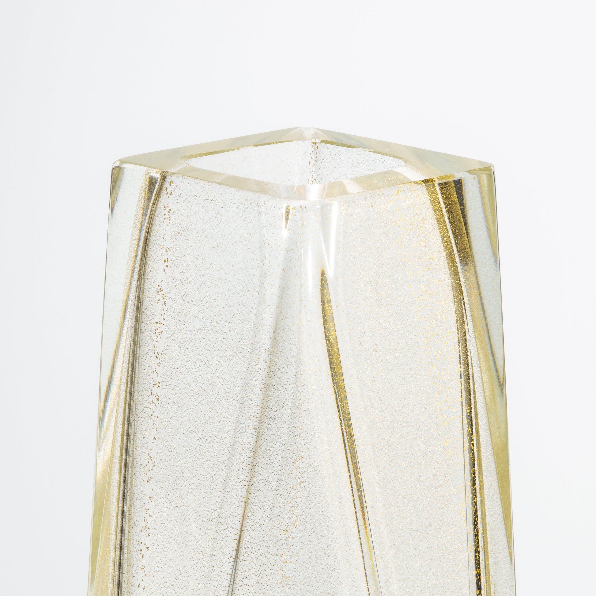 Murano Goccia Vase in Clear with 24-Karat Gold Flecks