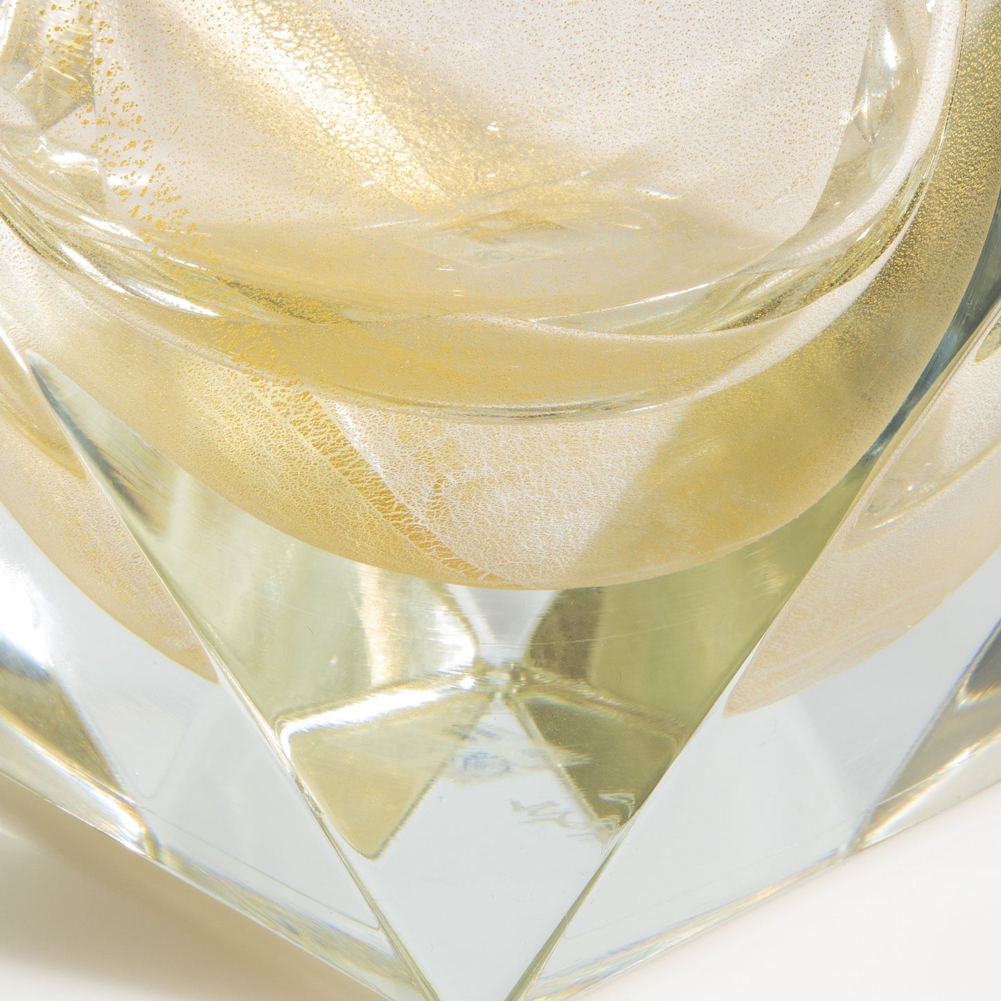Murano Goccia Vase in Clear with 24-Karat Gold Flecks