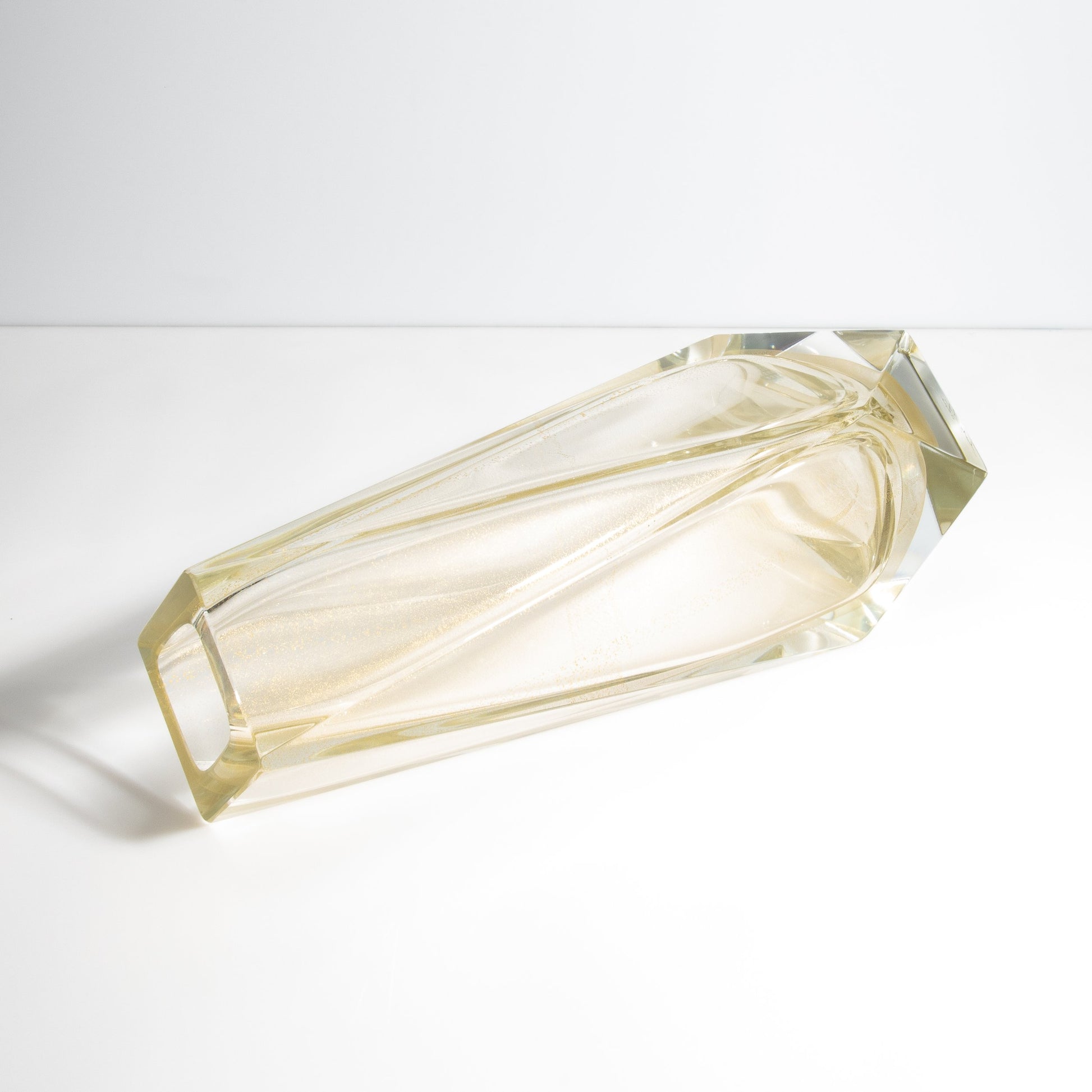 Murano Goccia Vase in Clear with 24-Karat Gold Flecks