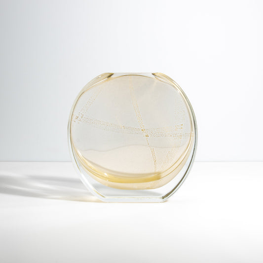 Murano Olivia Vase in Crystal with 24 Karat Gold Flecks
