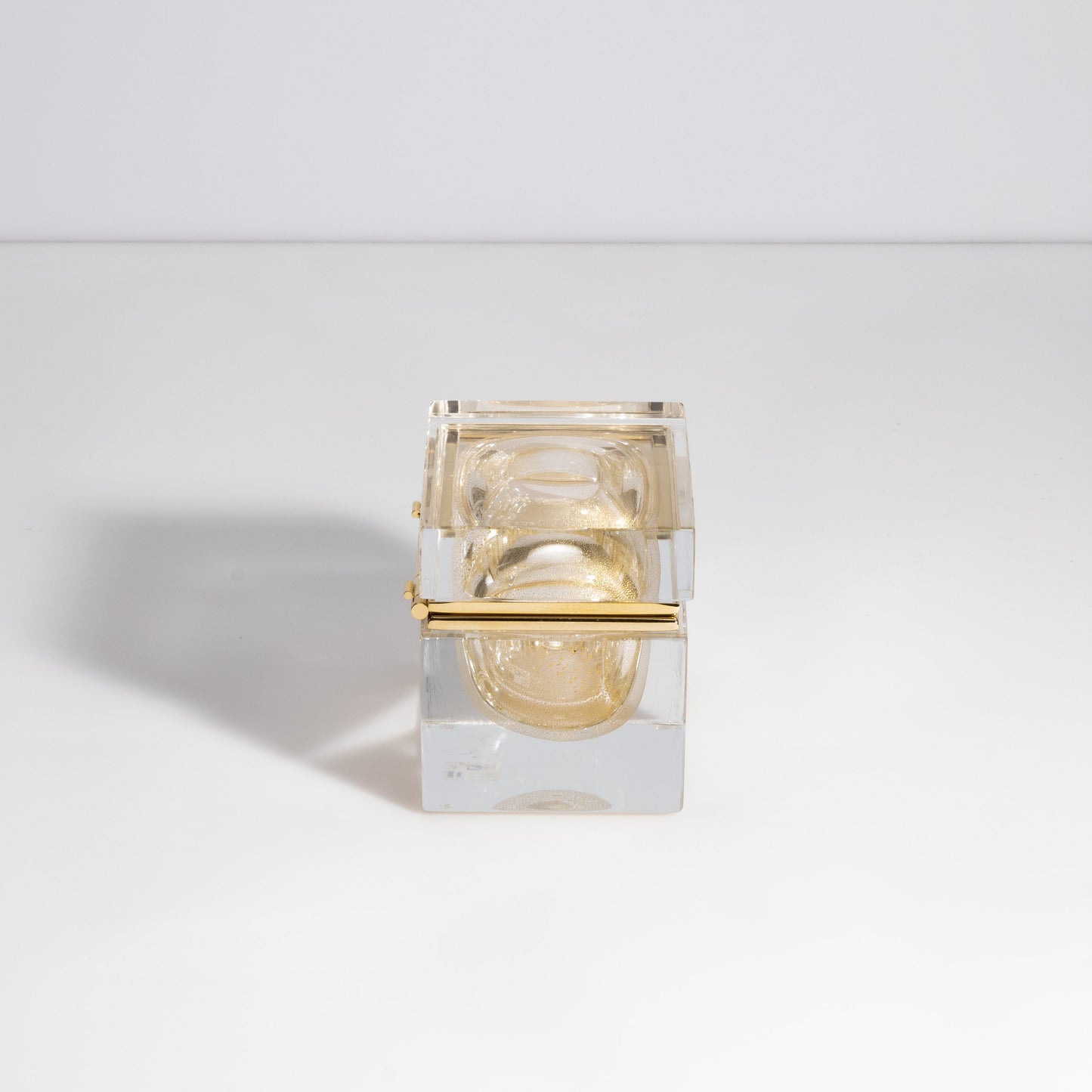Murano Box with Brass Fittings in 24-Karat Gold Flecks