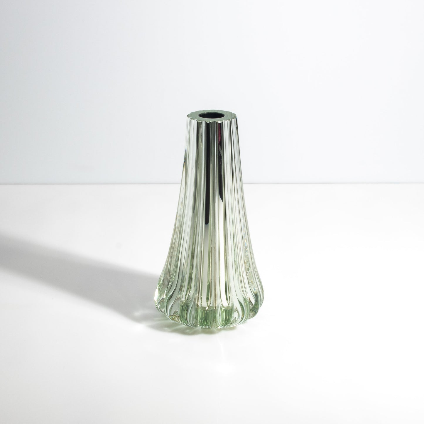 Murano Massiccio Vase in Clear Mirror