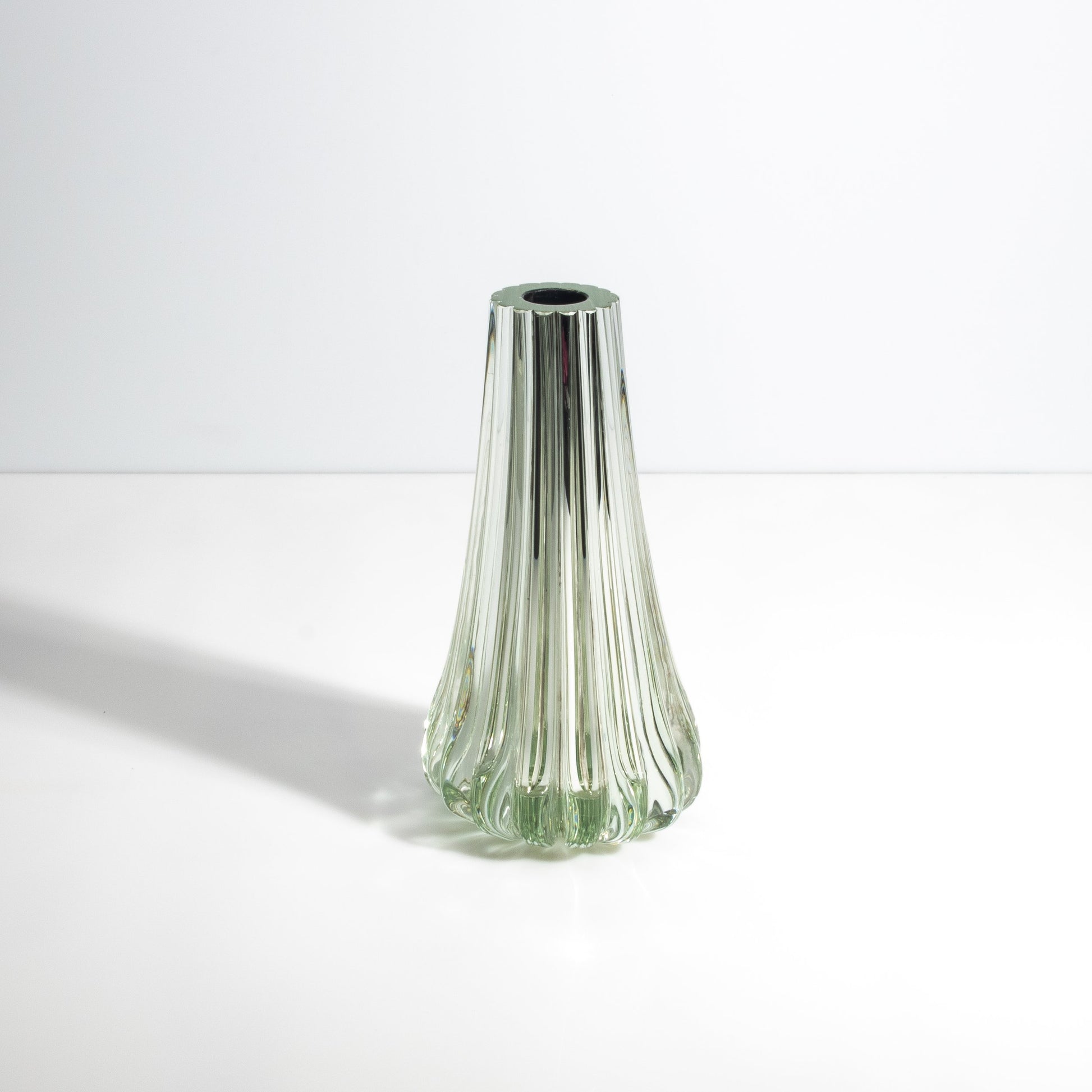 Murano Massiccio Vase in Clear Mirror