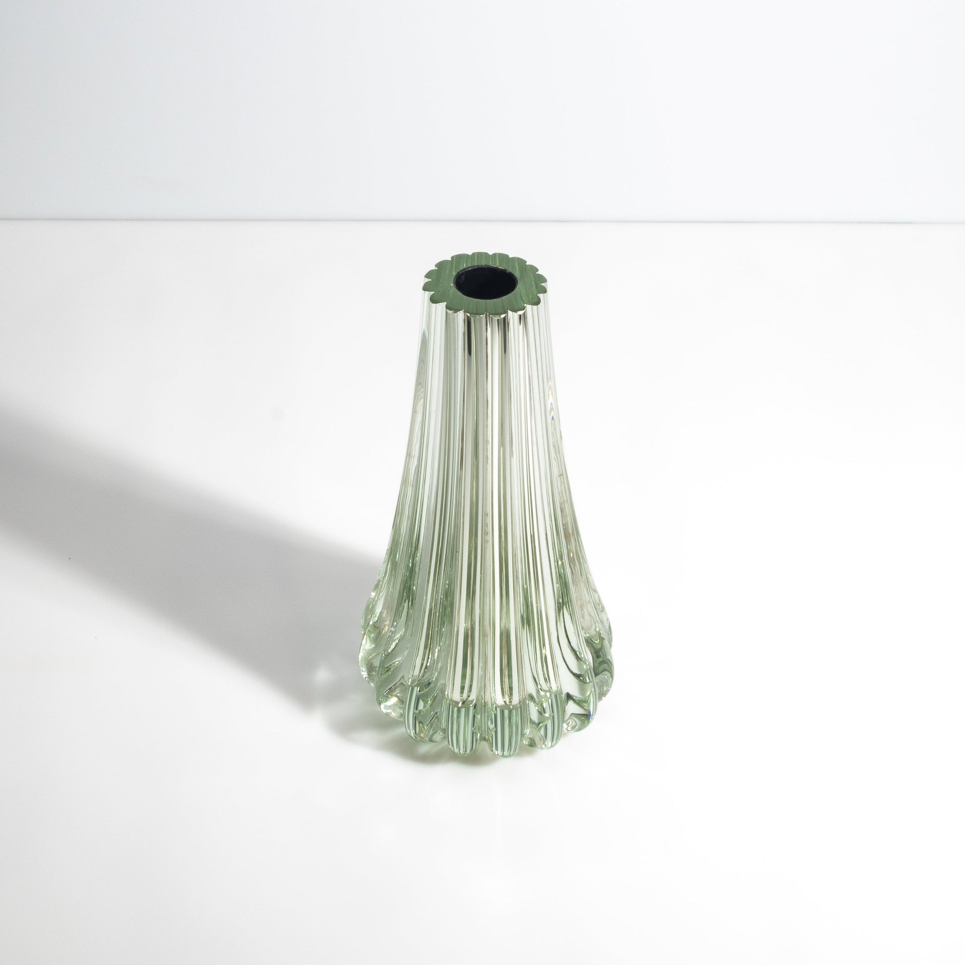 Murano Massiccio Vase in Clear Mirror