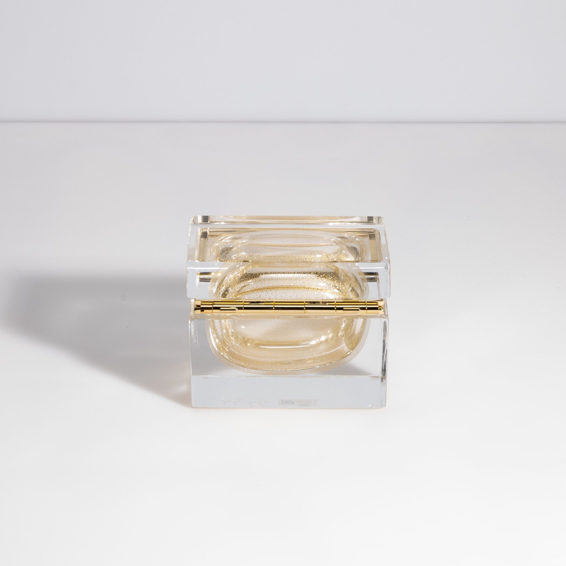 Murano Box with Brass Fittings in 24-Karat Gold Flecks