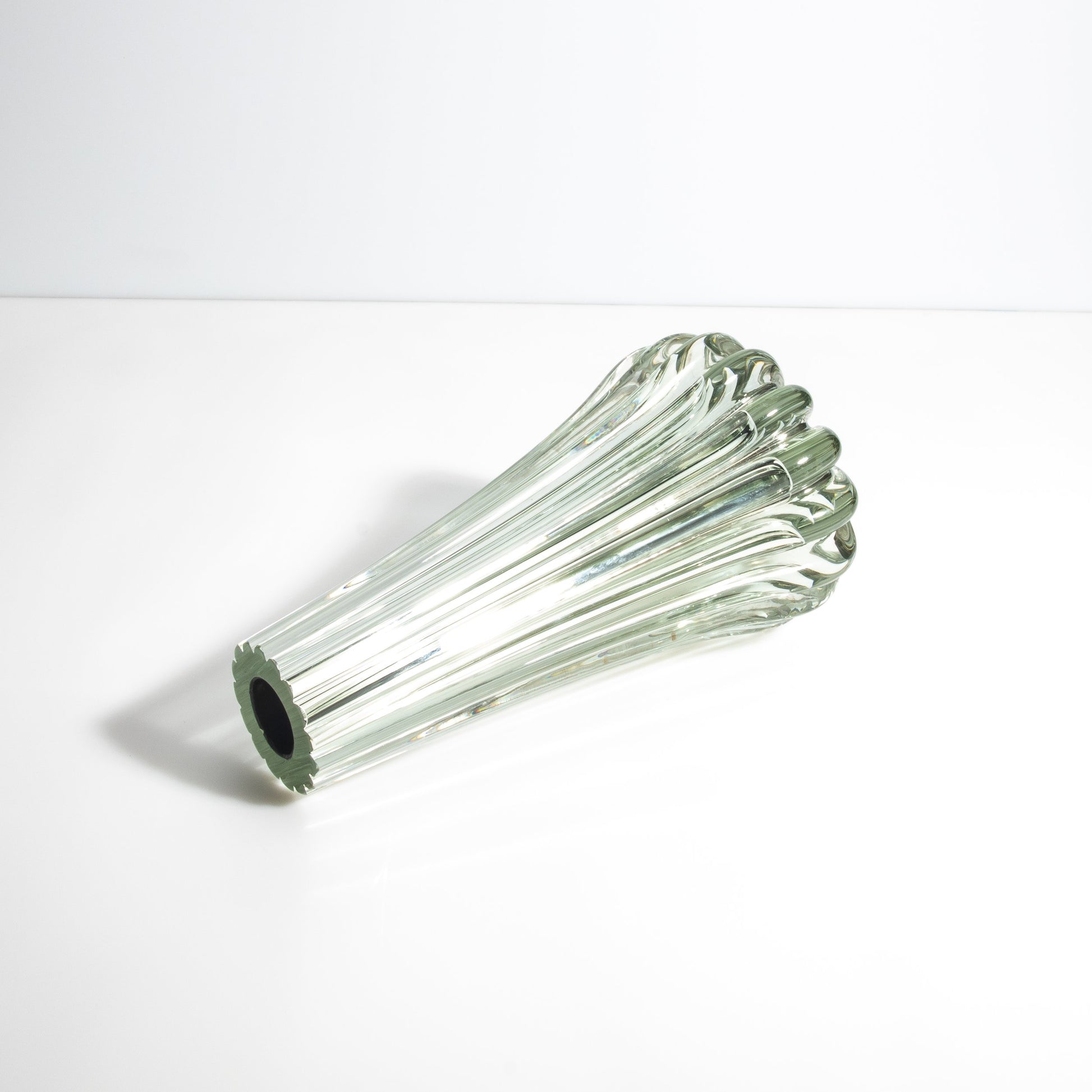 Murano Massiccio Vase in Clear Mirror