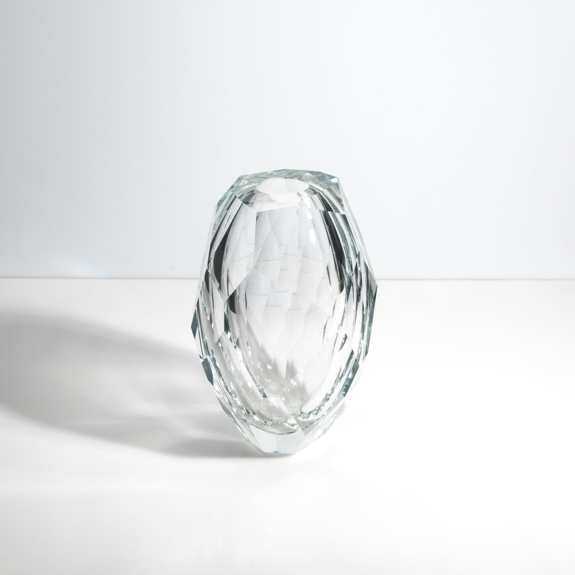 Murano Thick Facet Vase in Clear