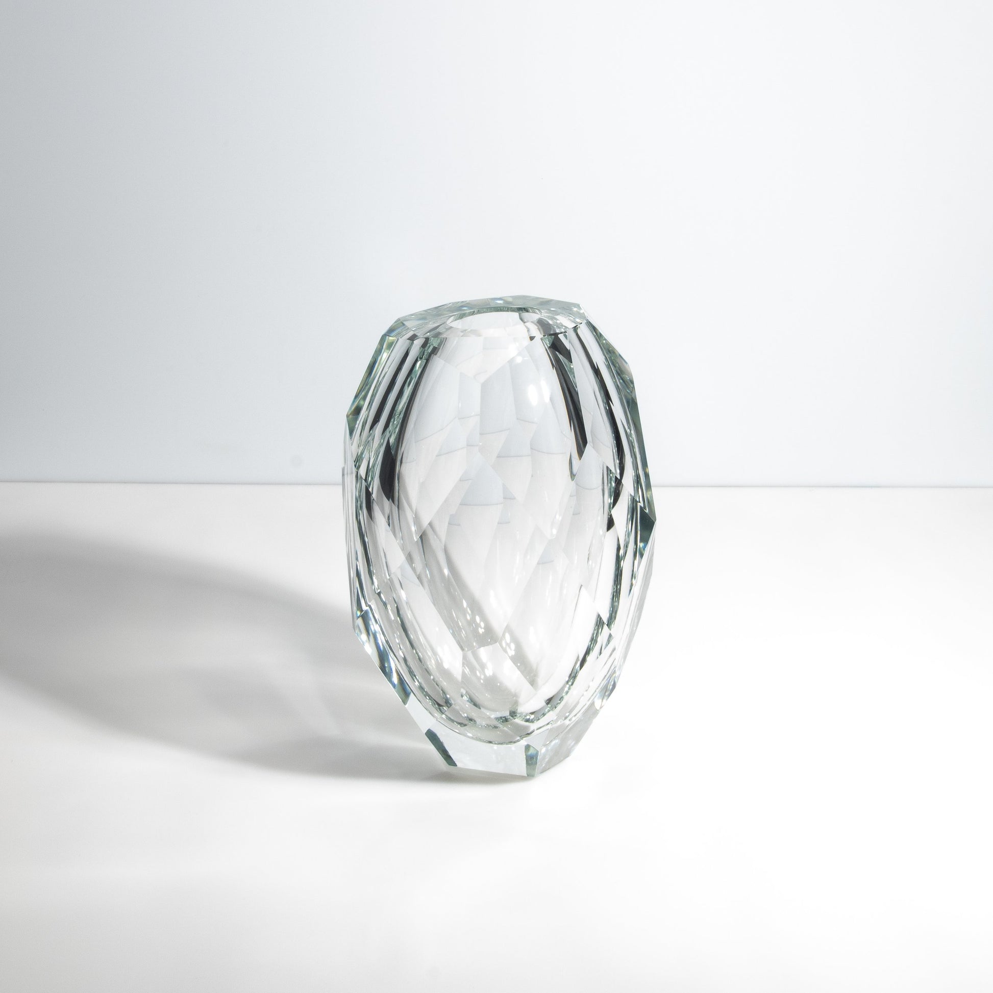 Murano Thick Facet Vase in Clear