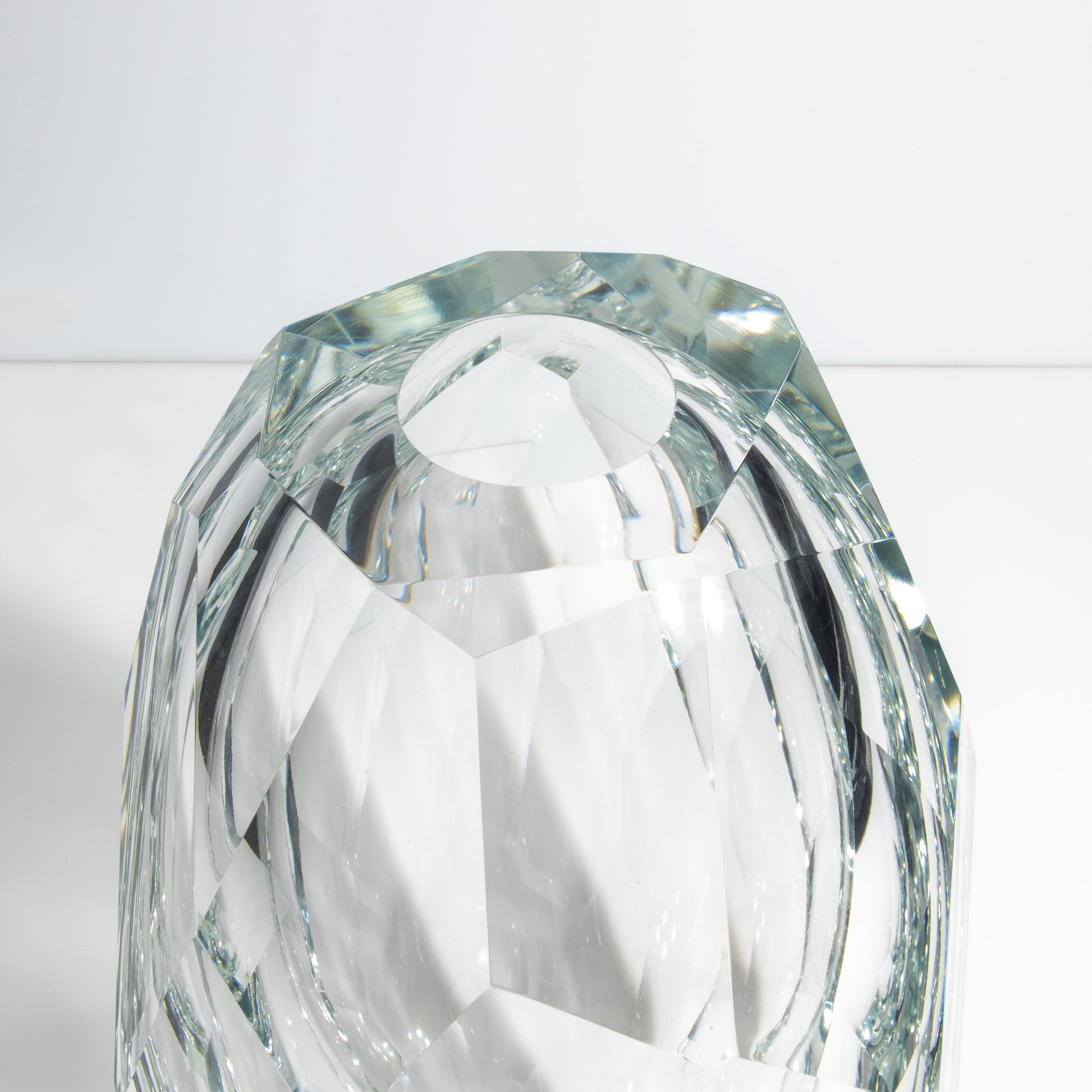 Murano Thick Facet Vase in Clear