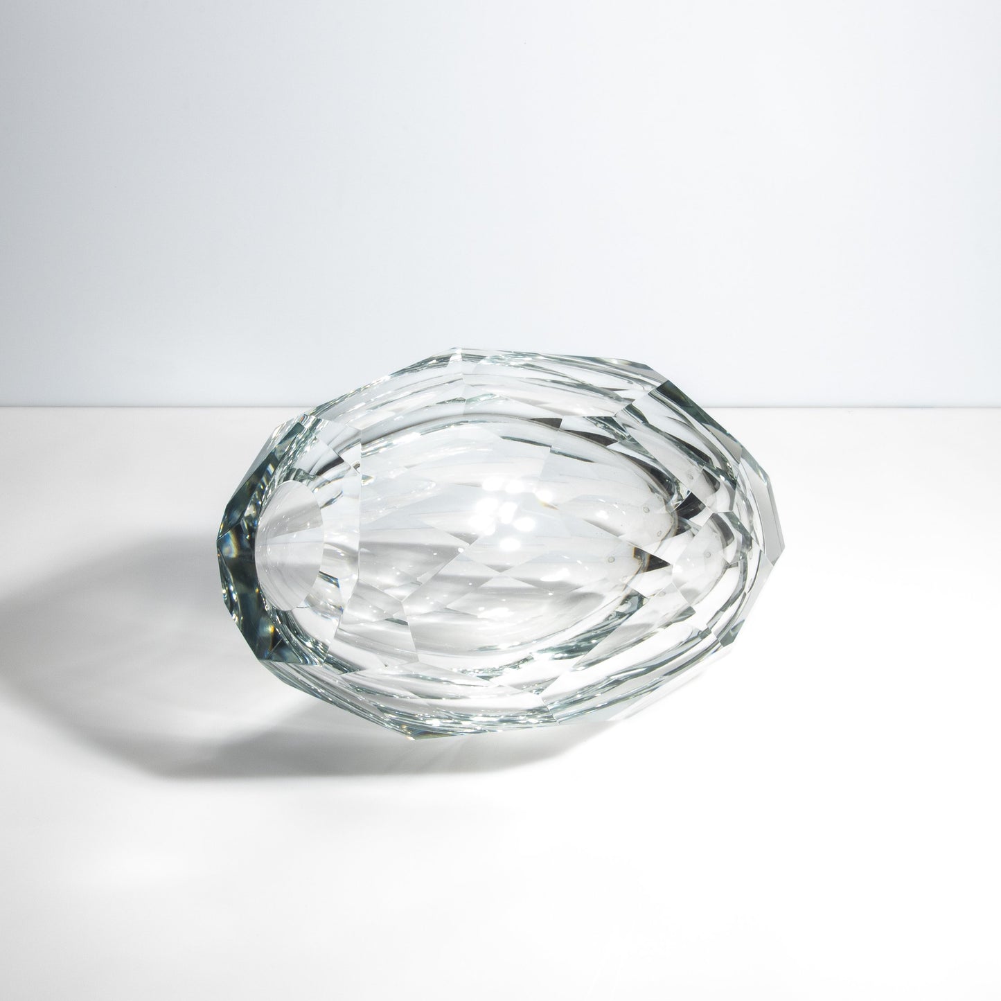 Murano Thick Facet Vase in Clear