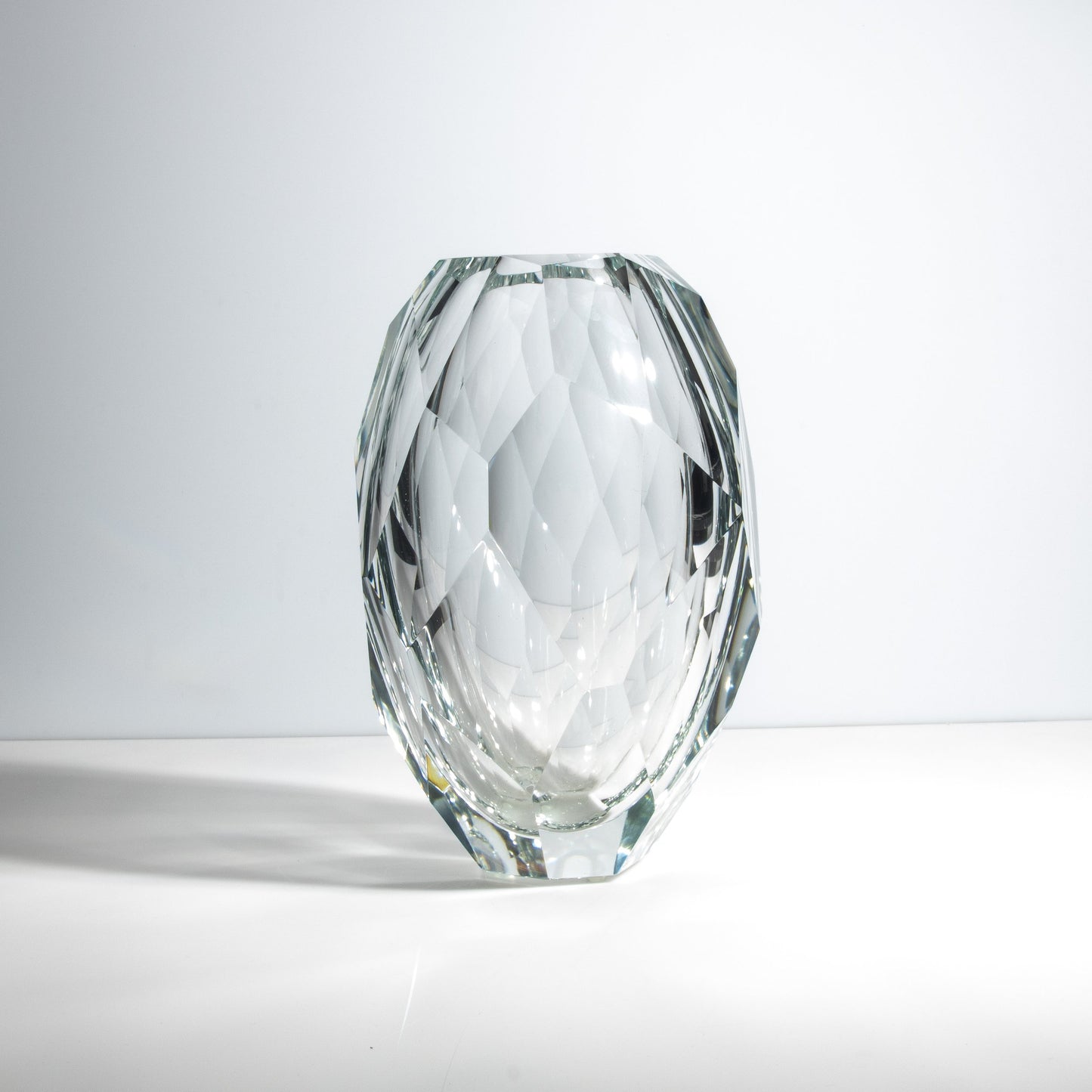 Murano Thick Facet Vase in Clear