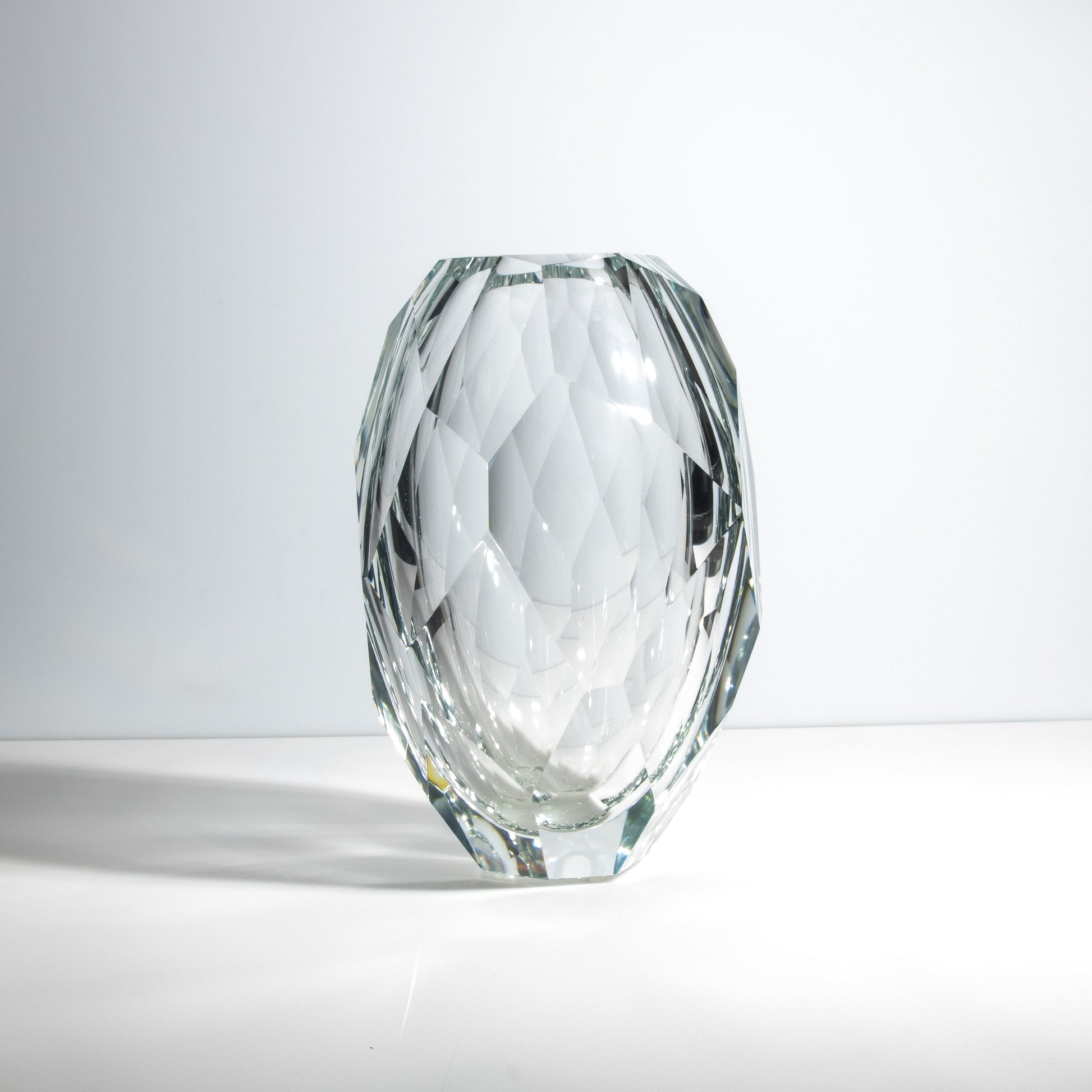 Murano Thick Facet Vase in Clear