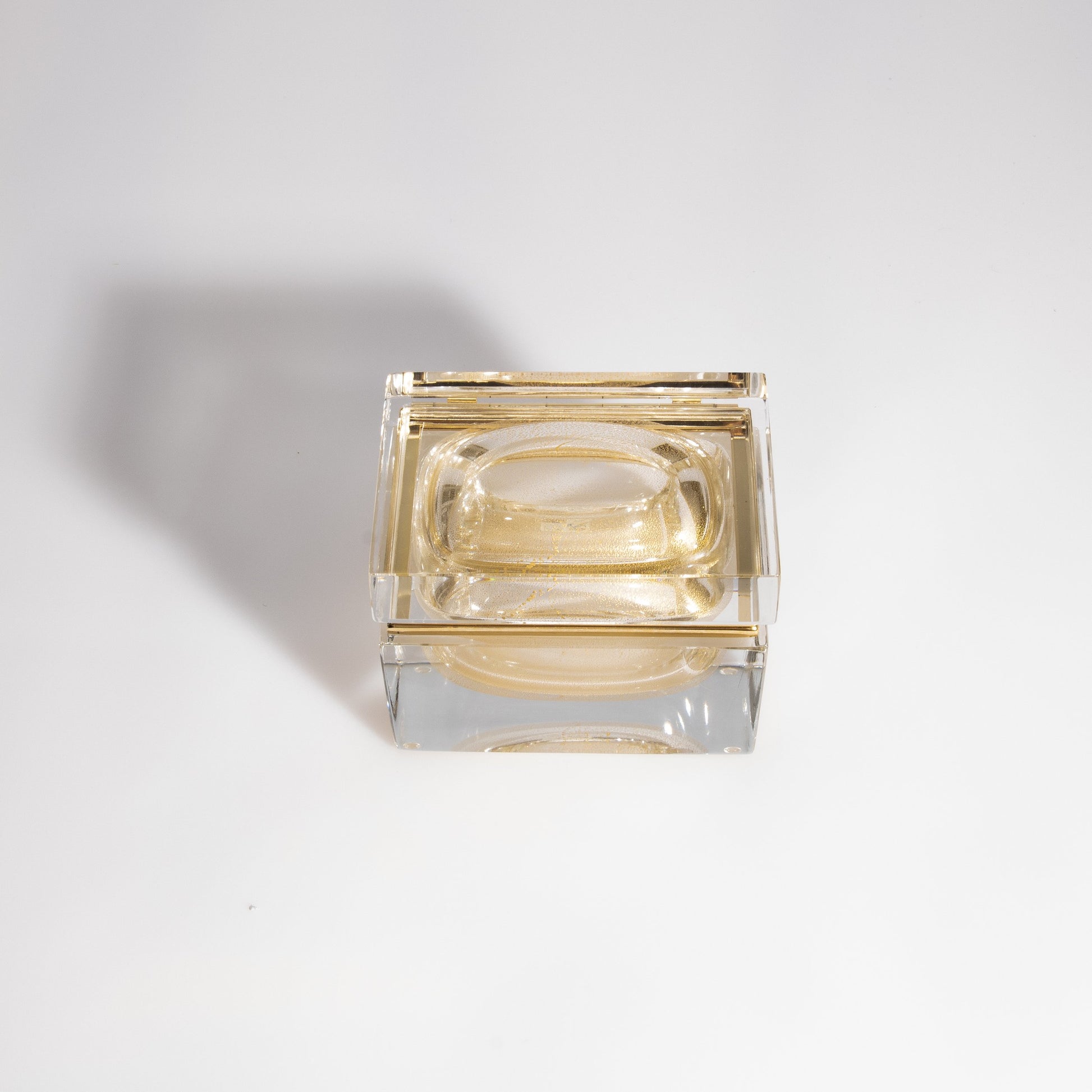 Murano Box with Brass Fittings in 24-Karat Gold Flecks