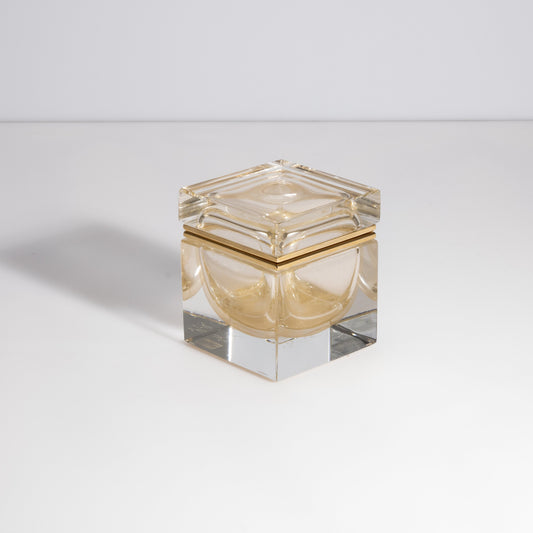 Murano Box with Brass Fittings in 24-Karat Gold Flecks