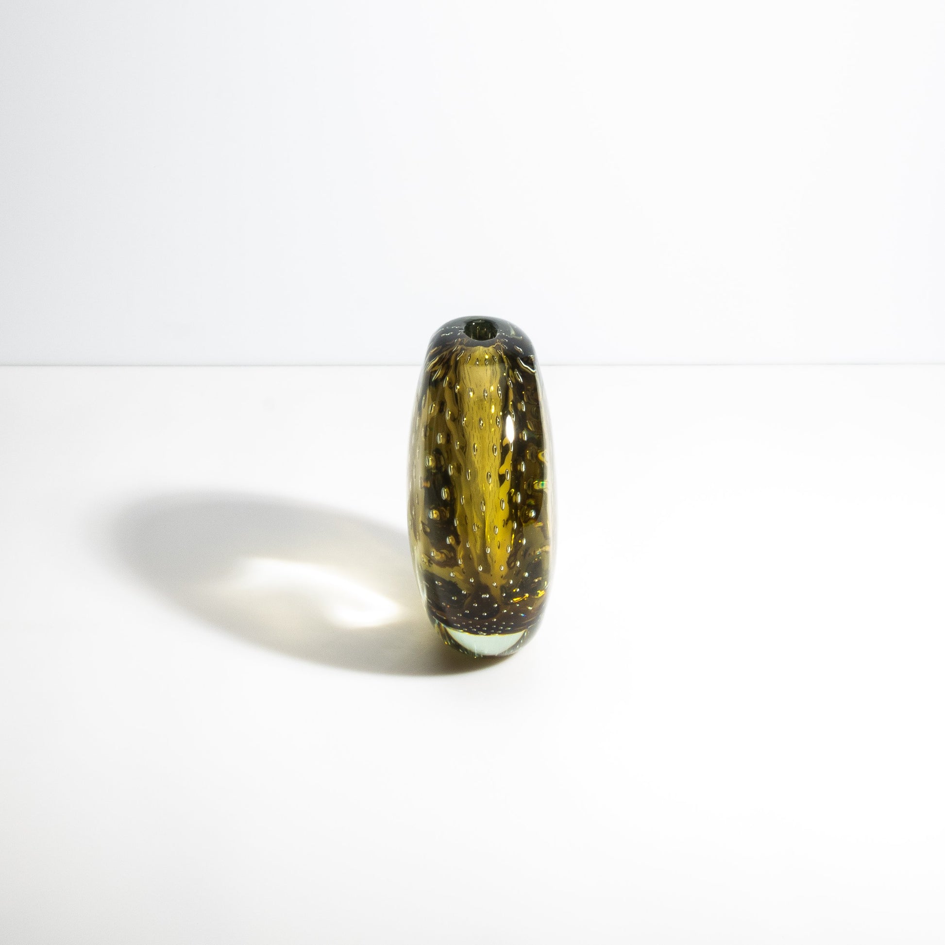 Murano Vase with Bubbles in Smokey Gold