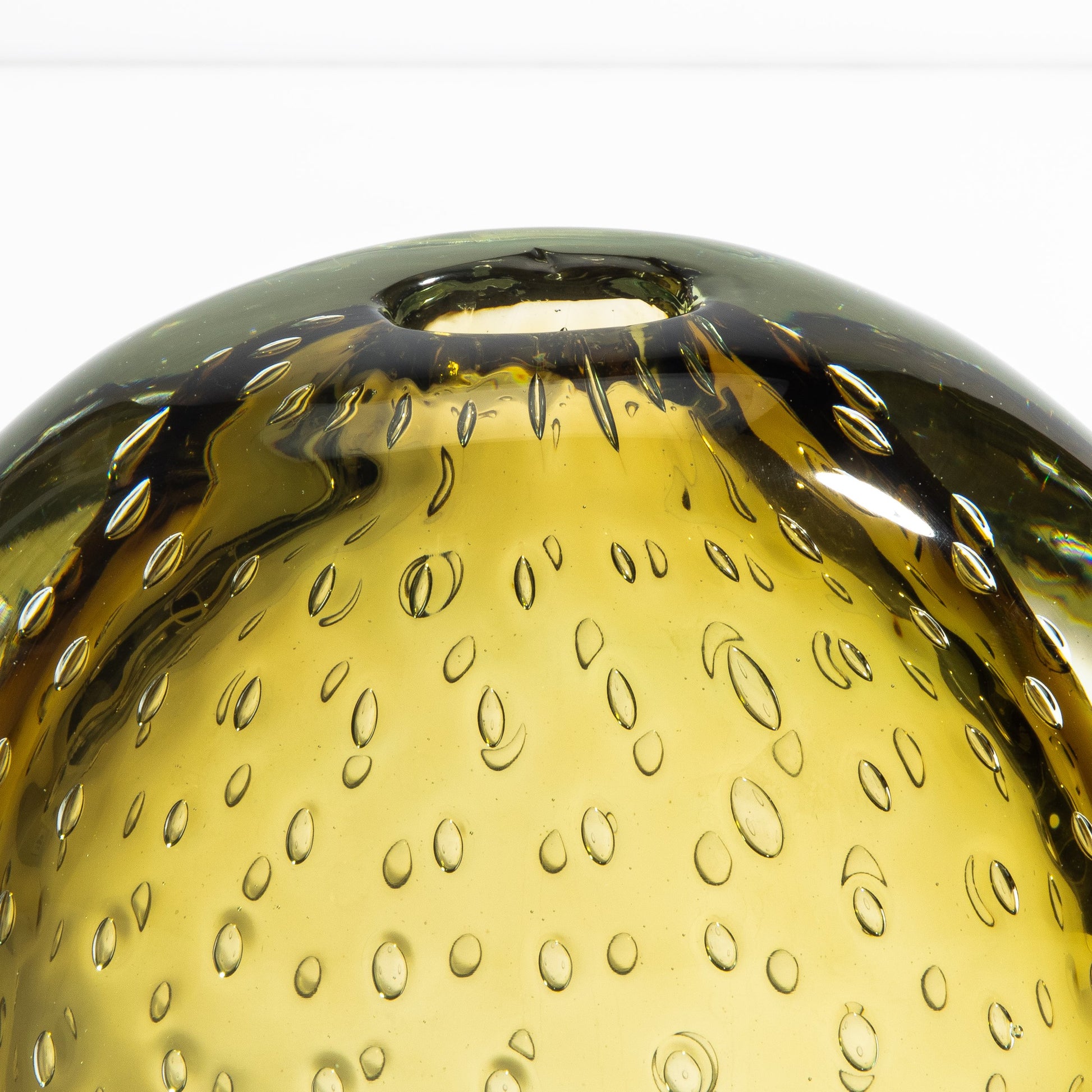 Murano Vase with Bubbles in Smokey Gold