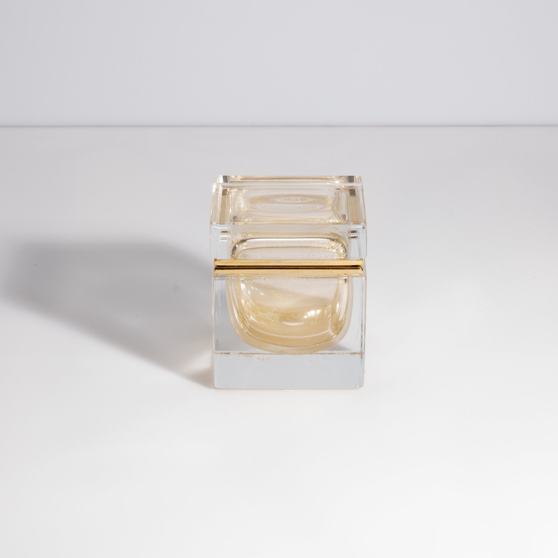 Murano Box with Brass Fittings in 24-Karat Gold Flecks
